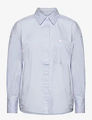 Tommy Jeans - TJW OVS COTTON SHIRT EXT - langærmede skjorter - breezy blue - 0