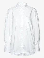 Tommy Jeans - TJW OVS COTTON SHIRT EXT - långärmade skjortor - white - 0