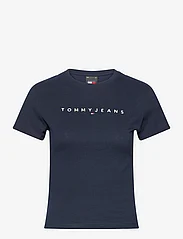 Tommy Jeans - TJW SLIM LINEAR TEE SS EXT - lowest prices - dark night navy - 0