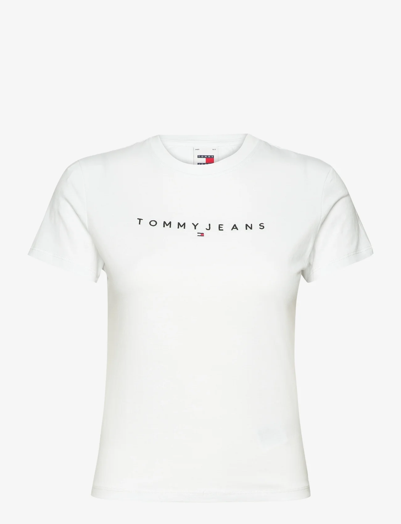 Tommy Jeans - TJW SLIM LINEAR TEE SS EXT - t-shirts - white - 0