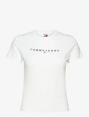 Tommy Jeans - TJW SLIM LINEAR TEE SS EXT - t-skjorter - white - 0