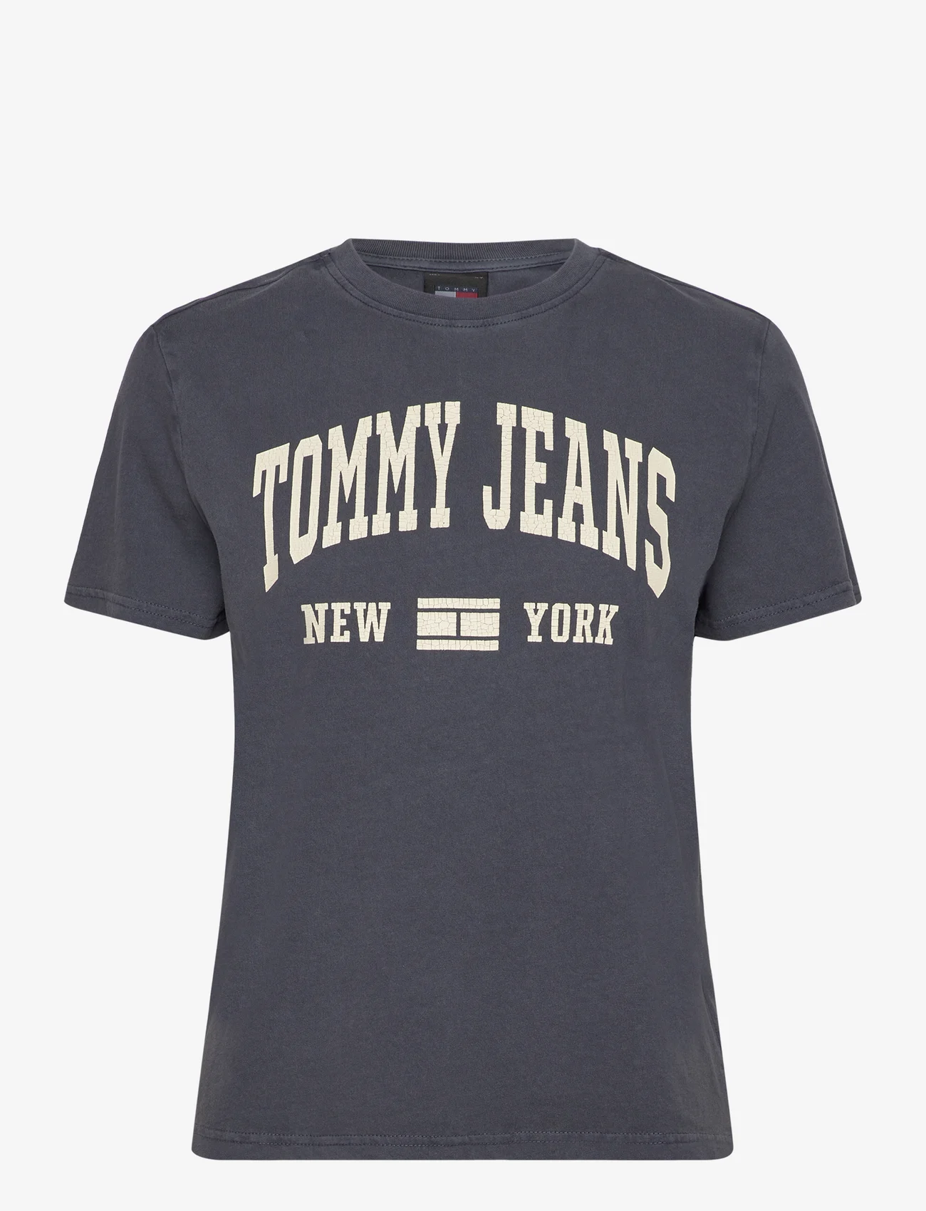 Tommy Jeans - TJW REG WASHED VARSITY TEE EXT - zemākās cenas - dark night navy - 0