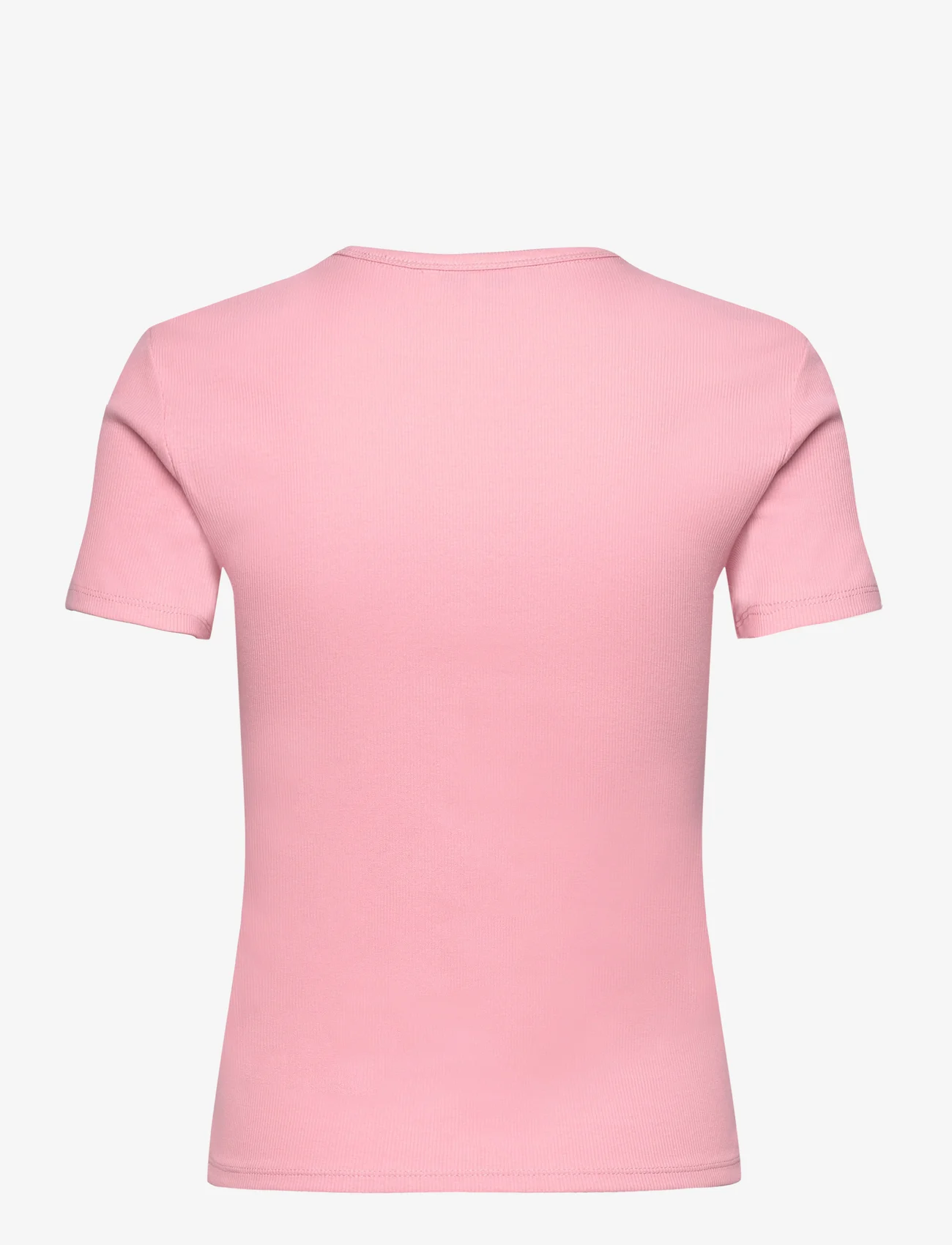 Tommy Jeans - TJW SLIM ESSENTIAL RIB SS - t-shirts - ballet pink - 1