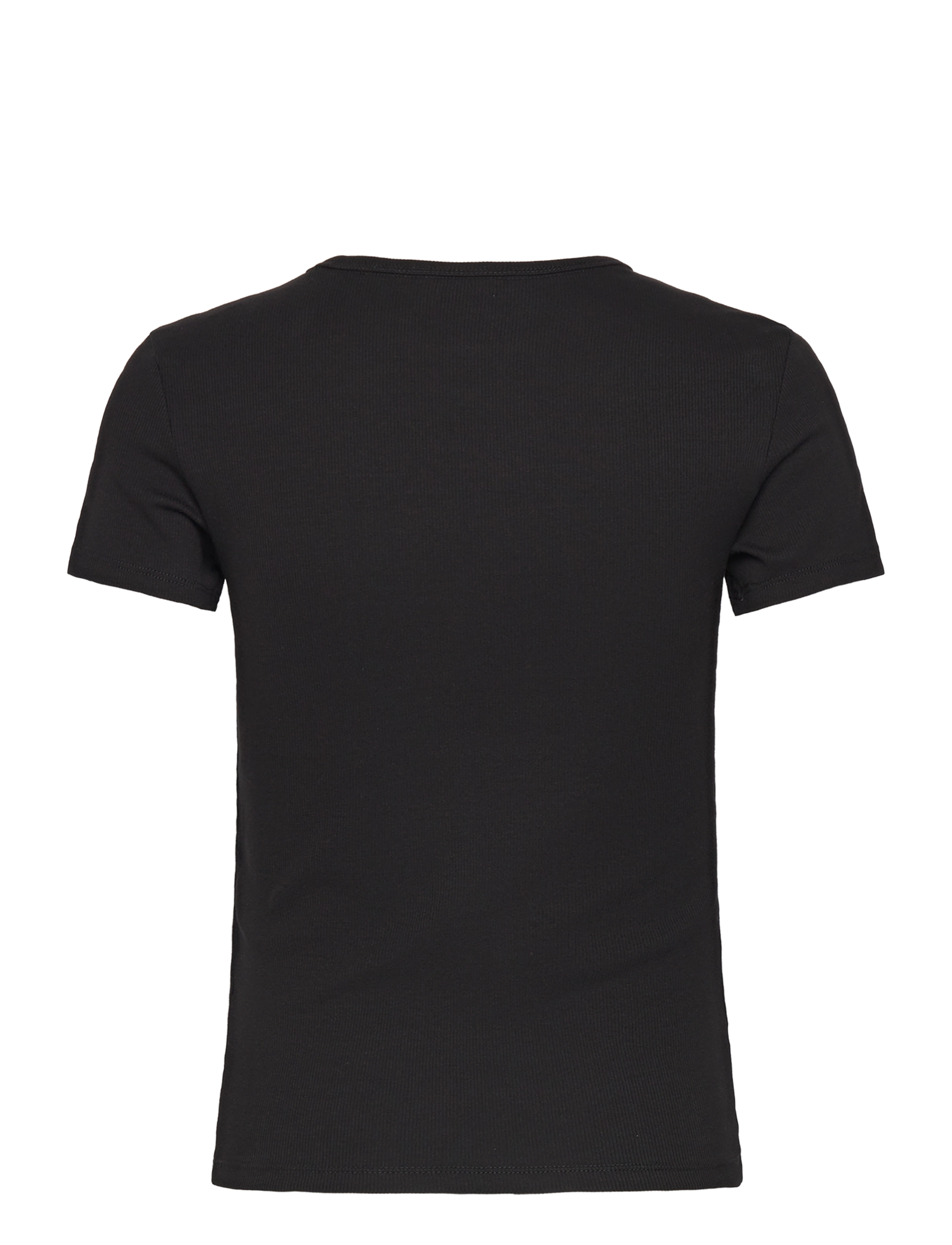 Tommy Jeans - TJW SLIM ESSENTIAL RIB SS - t-shirts - black - 2