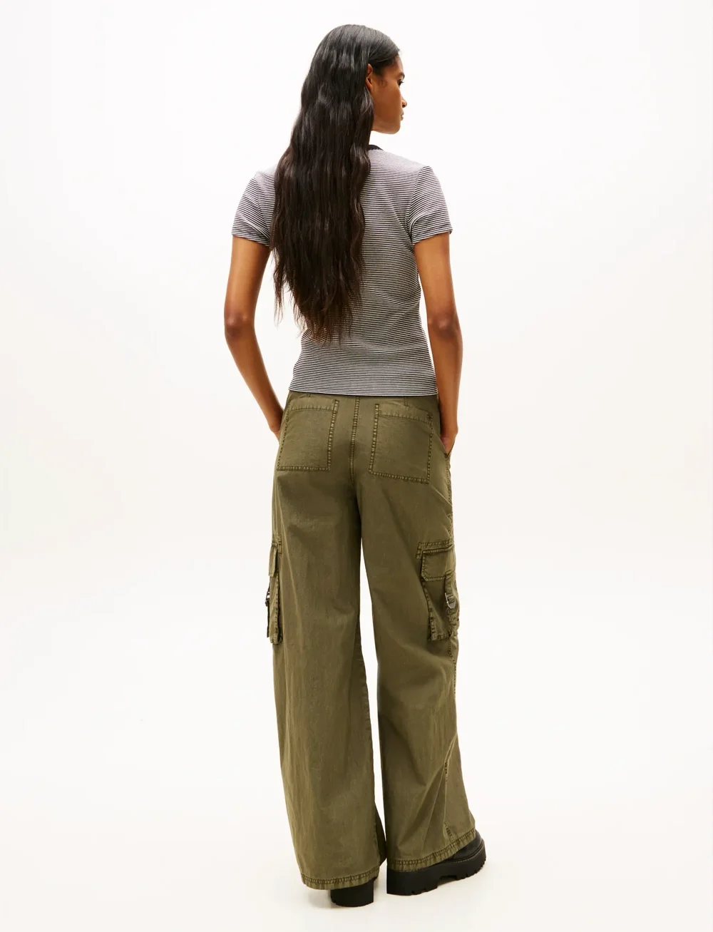 Tommy Jeans - TJW SLIM ESSENTIAL RIB SS - t-shirts - black white stripe - 3