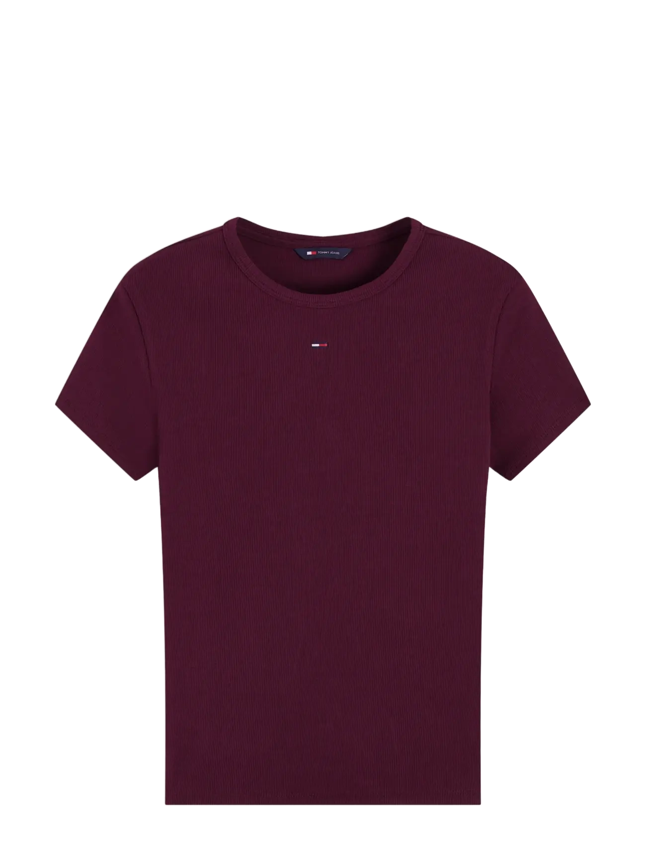 Tommy Jeans - TJW SLIM ESSENTIAL RIB SS EXT - t-shirts - calypso berry - 1