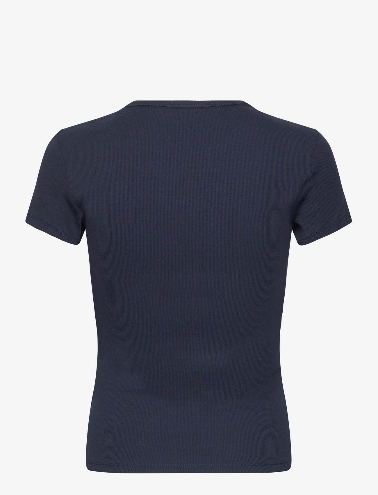 Tommy Jeans - TJW SLIM ESSENTIAL RIB SS - t-shirts - dark night navy - 2