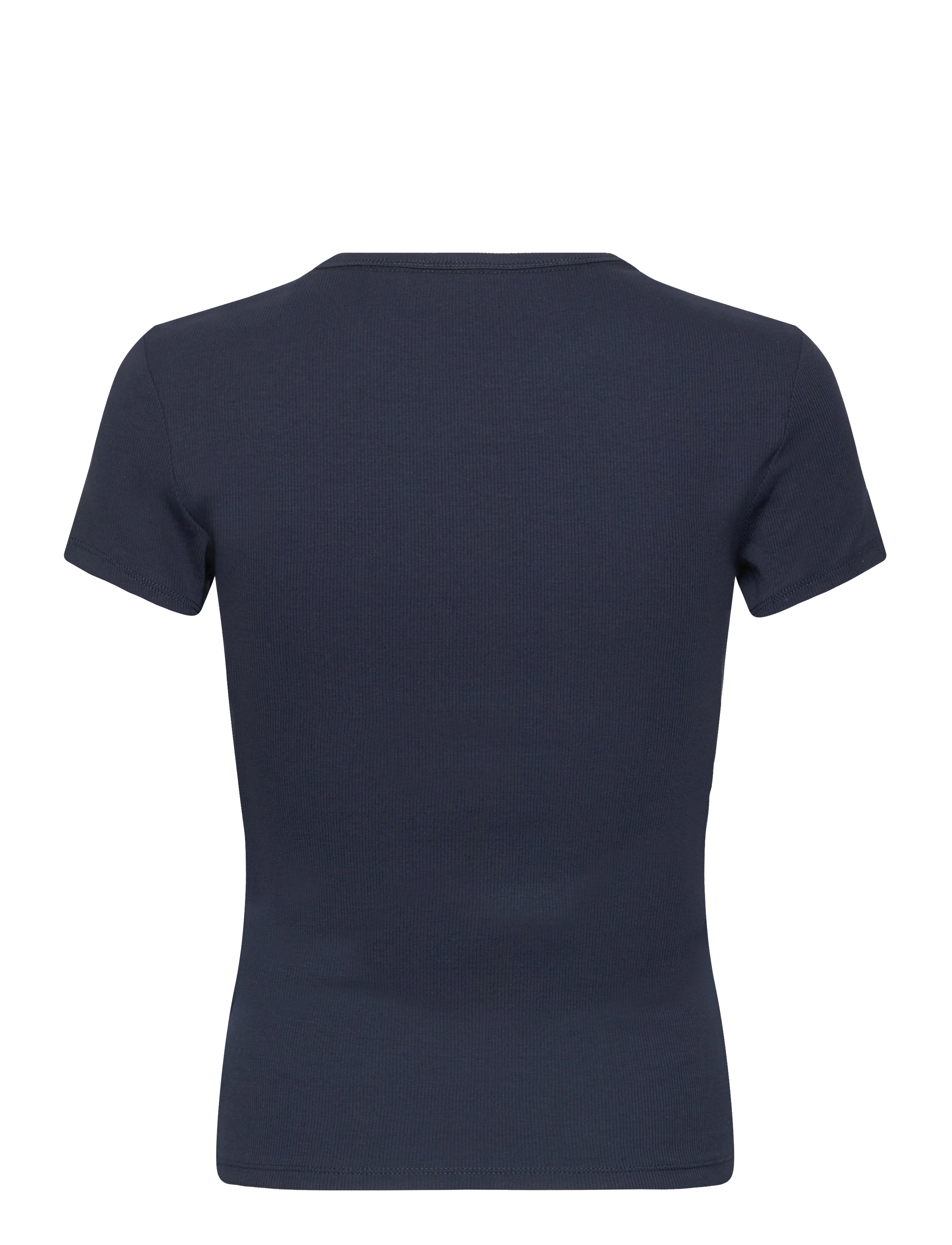 Tommy Jeans - TJW SLIM ESSENTIAL RIB SS - t-shirts - dark night navy - 2