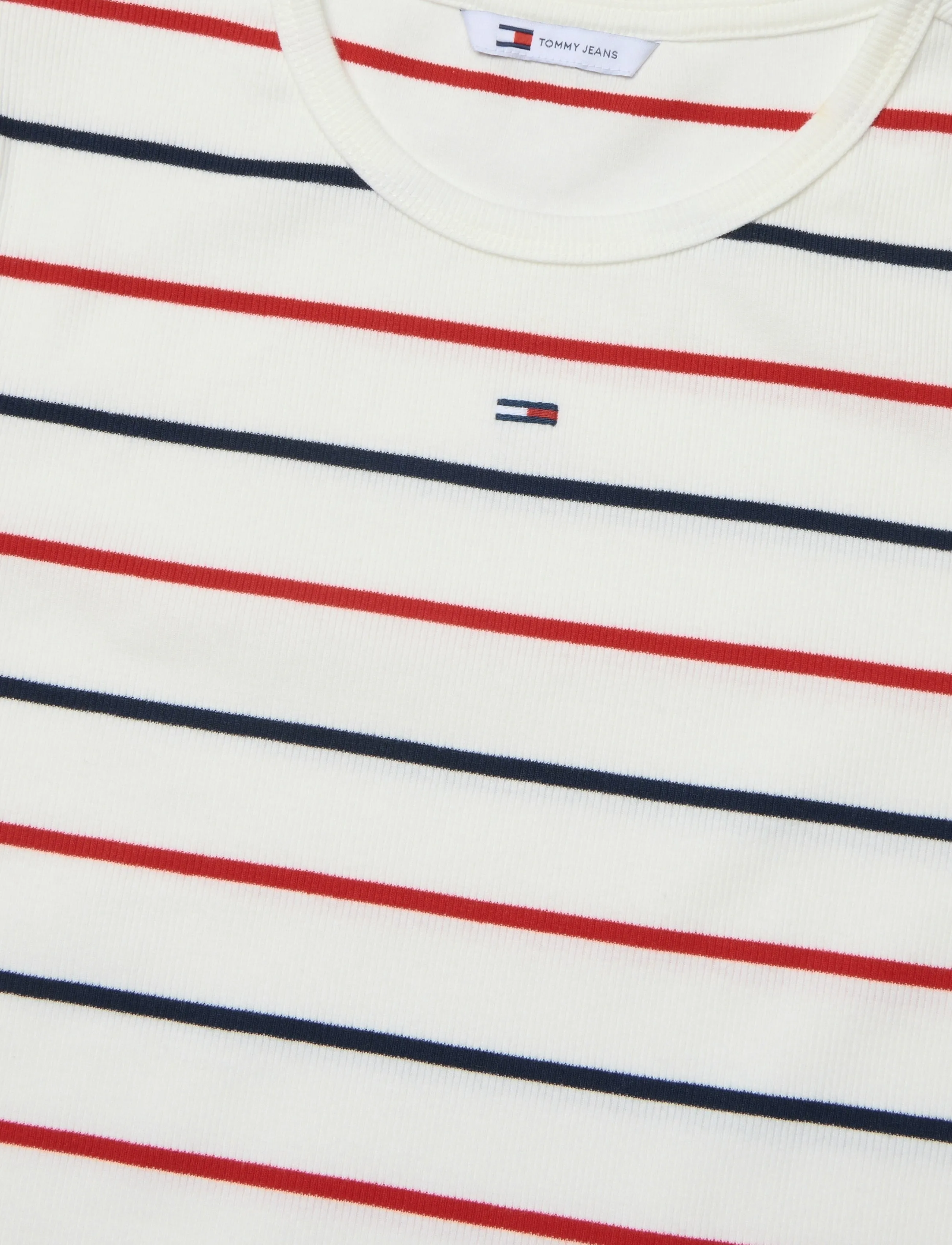 Tommy Jeans - TJW SLIM ESSENTIAL RIB SS EXT - t-shirts - ecru   multi stripe - 5