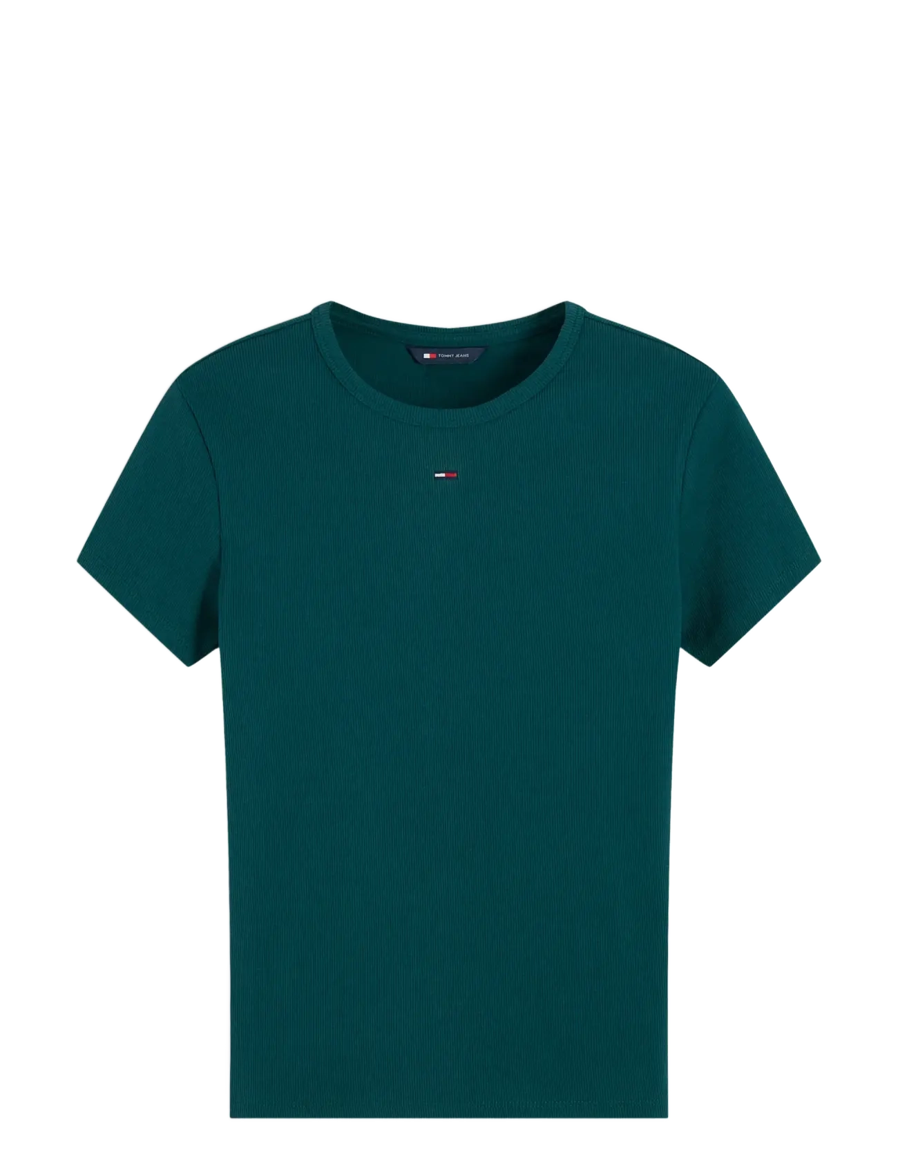 Tommy Jeans - TJW SLIM ESSENTIAL RIB SS EXT - t-shirts - elegant green - 1