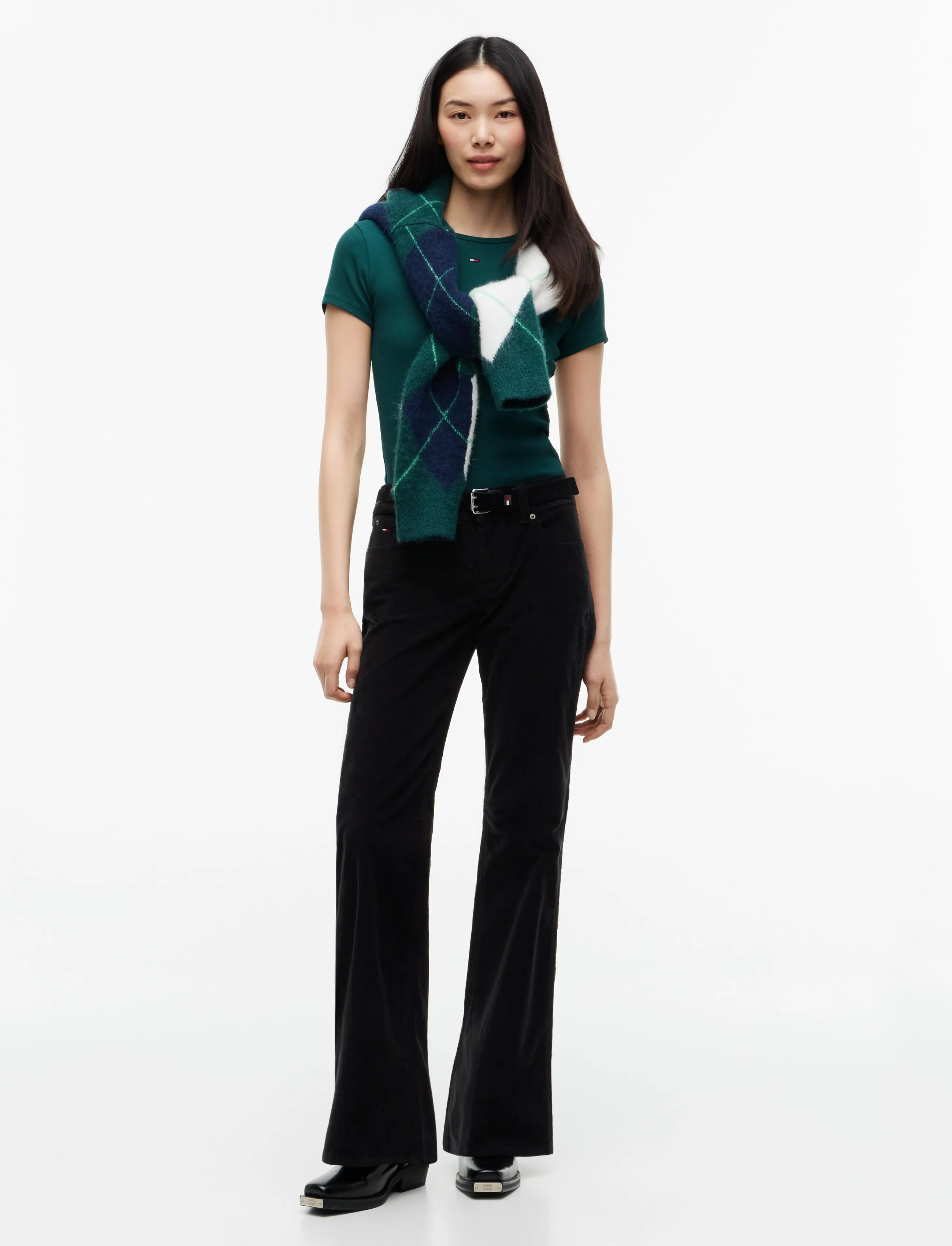 Tommy Jeans - TJW SLIM ESSENTIAL RIB SS EXT - t-shirts - elegant green - 4