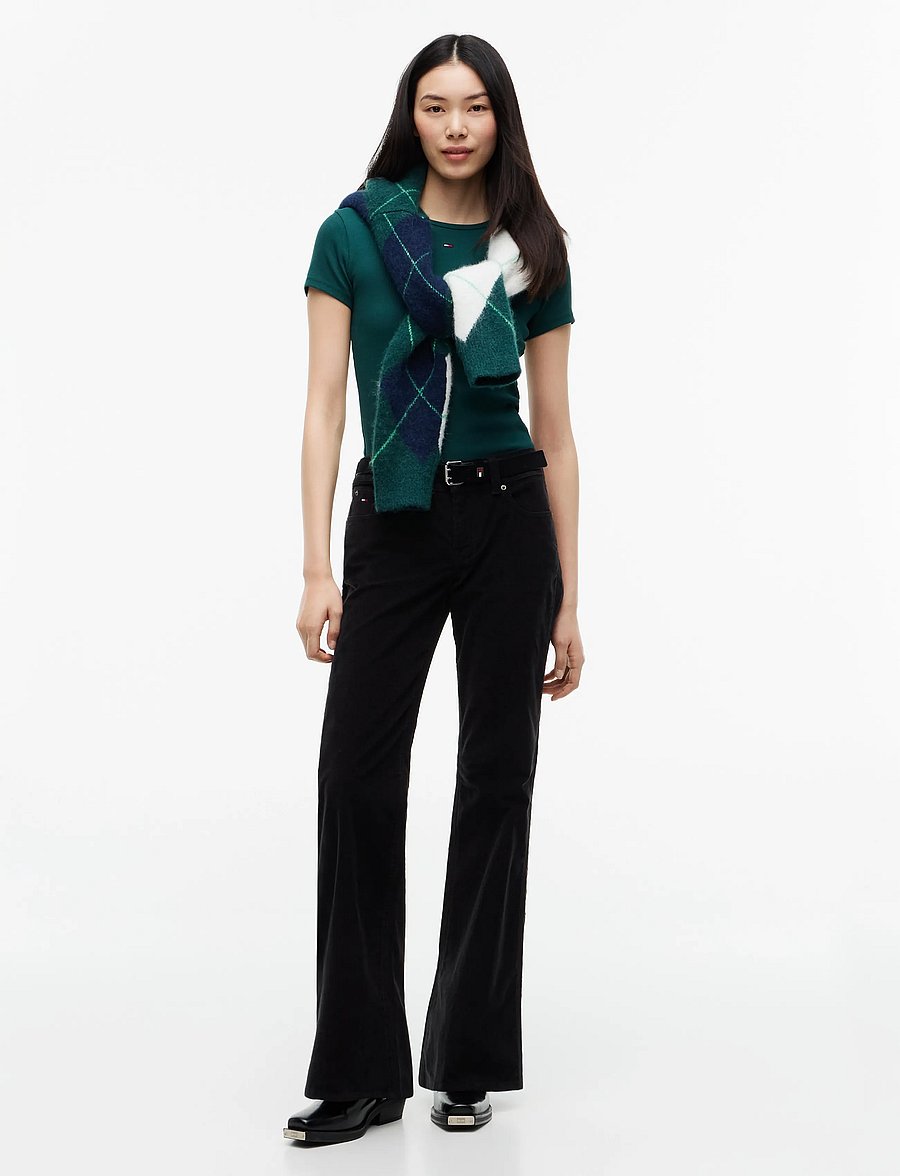 Tommy Jeans - TJW SLIM ESSENTIAL RIB SS EXT - t-shirts - elegant green - 4