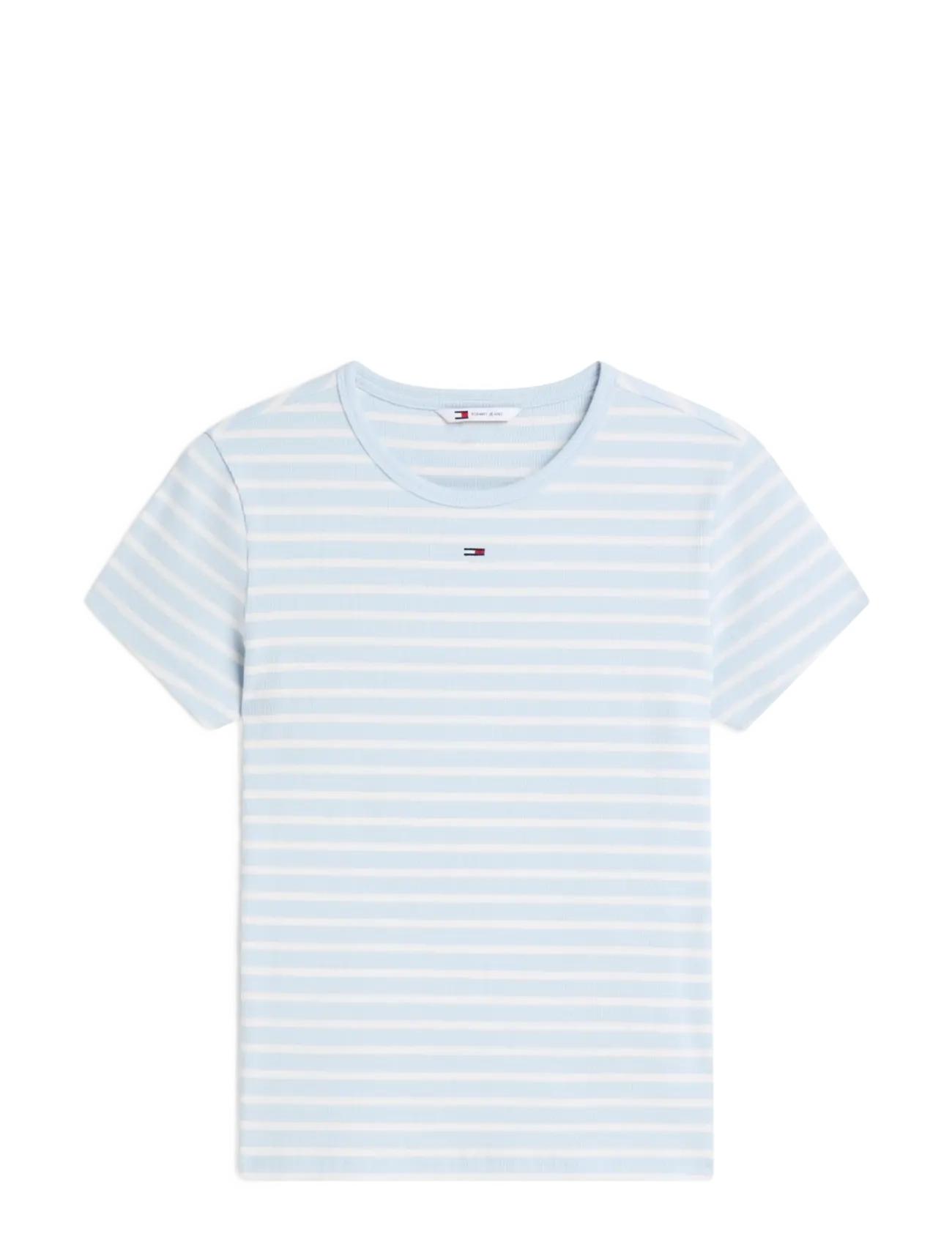 Tommy Jeans TJW SLIM ESSENTIAL RIB SS EXT - Tøj - KINGLY BLUE   STRIPE / blue