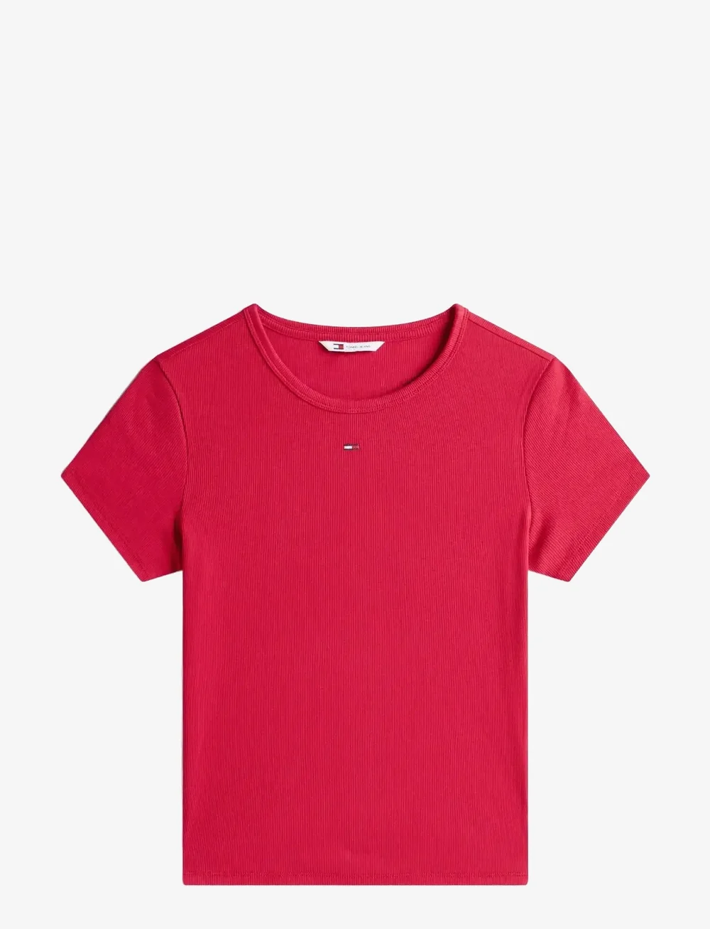 Tommy Jeans - TJW SLIM ESSENTIAL RIB SS - t-shirts - ruby rhubarb - 1