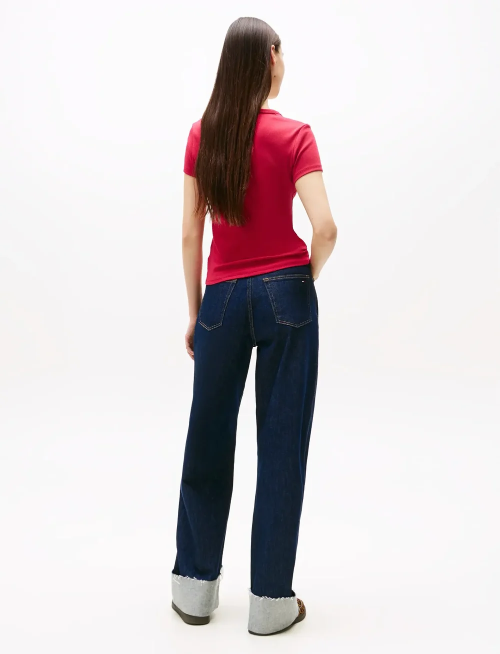 Tommy Jeans - TJW SLIM ESSENTIAL RIB SS - t-shirts - ruby rhubarb - 3