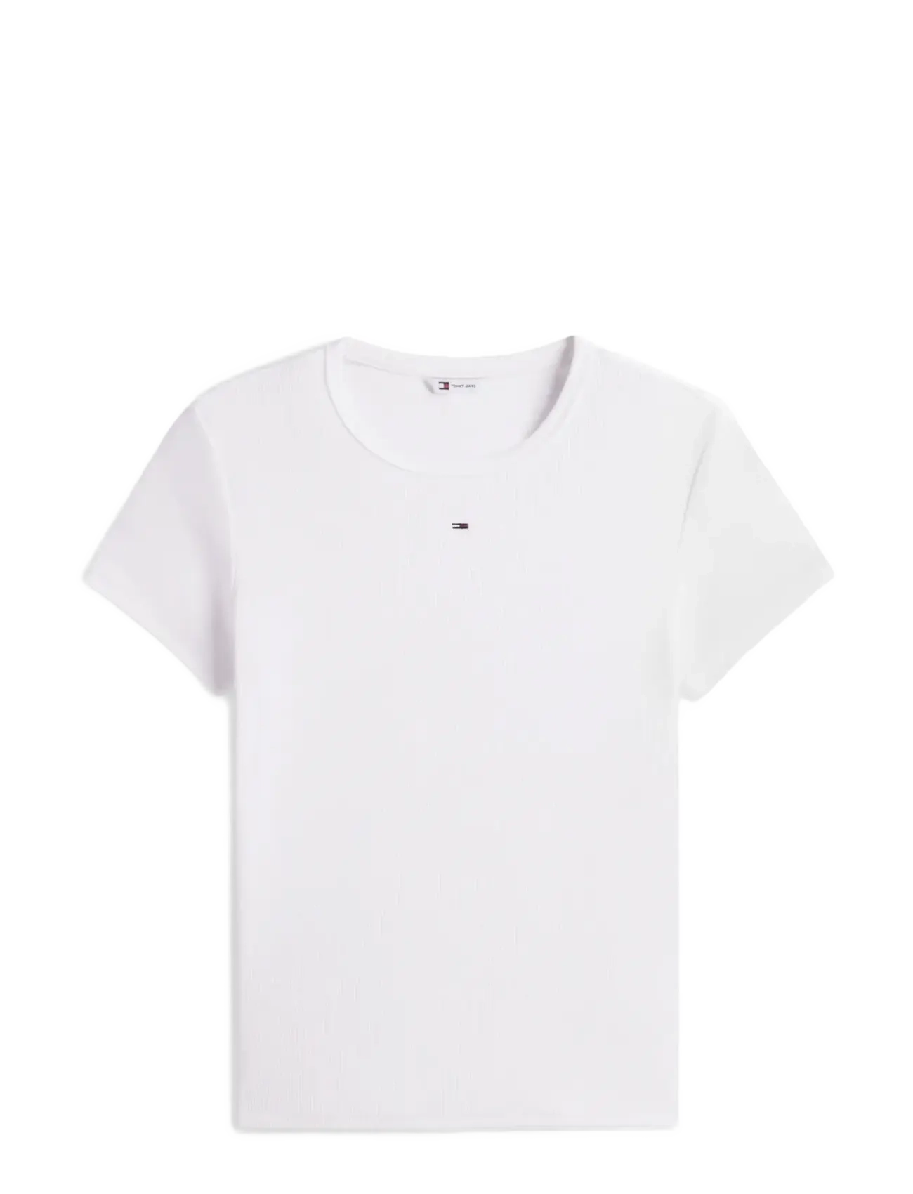 Tommy Jeans TJW SLIM ESSENTIAL RIB SS - Tøj - WHITE / white