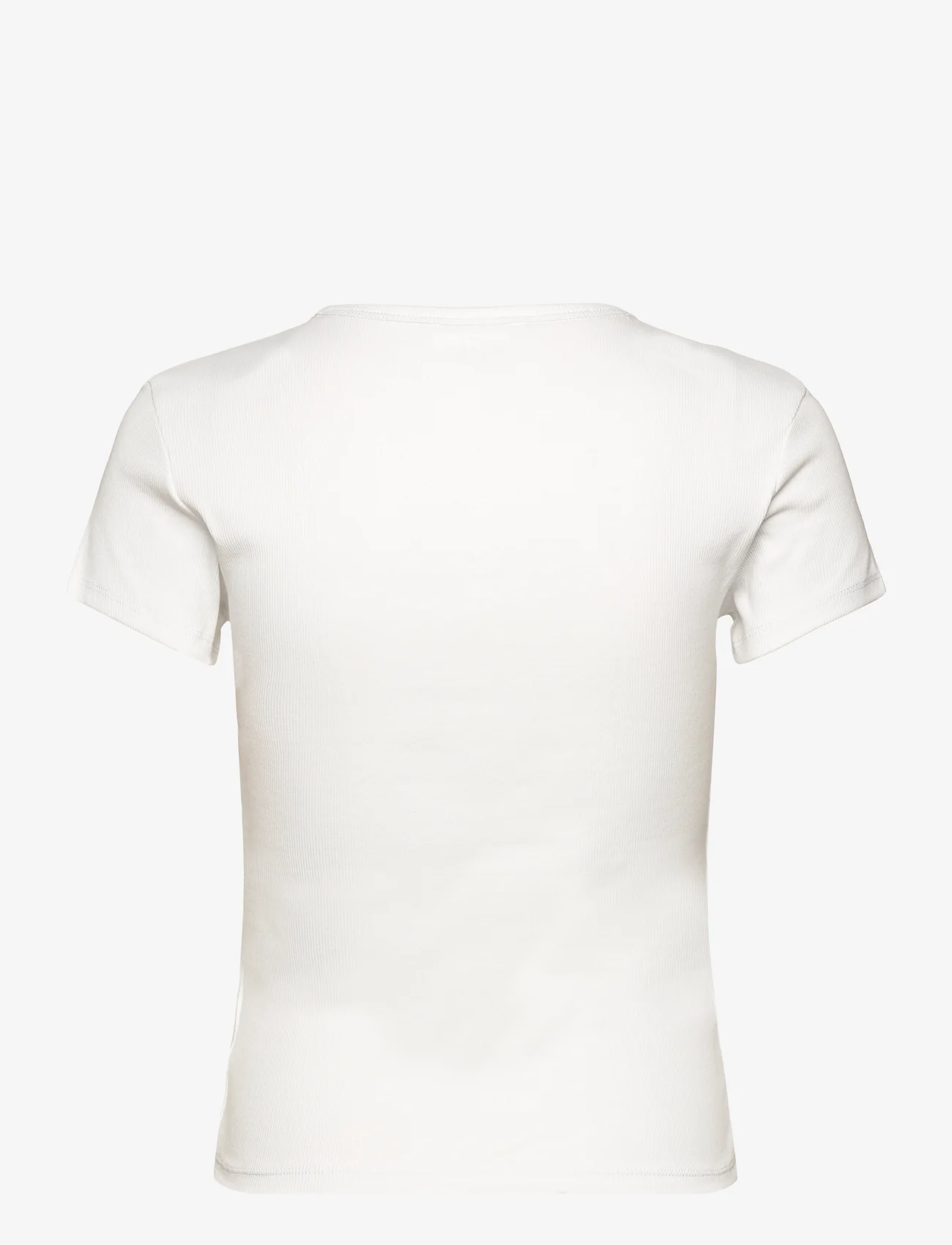 Tommy Jeans - TJW SLIM ESSENTIAL RIB SS - t-shirts - white - 1