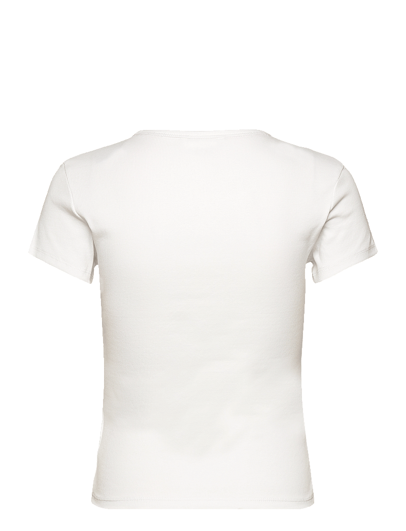 Tommy Jeans - TJW SLIM ESSENTIAL RIB SS - t-shirts - white - 2