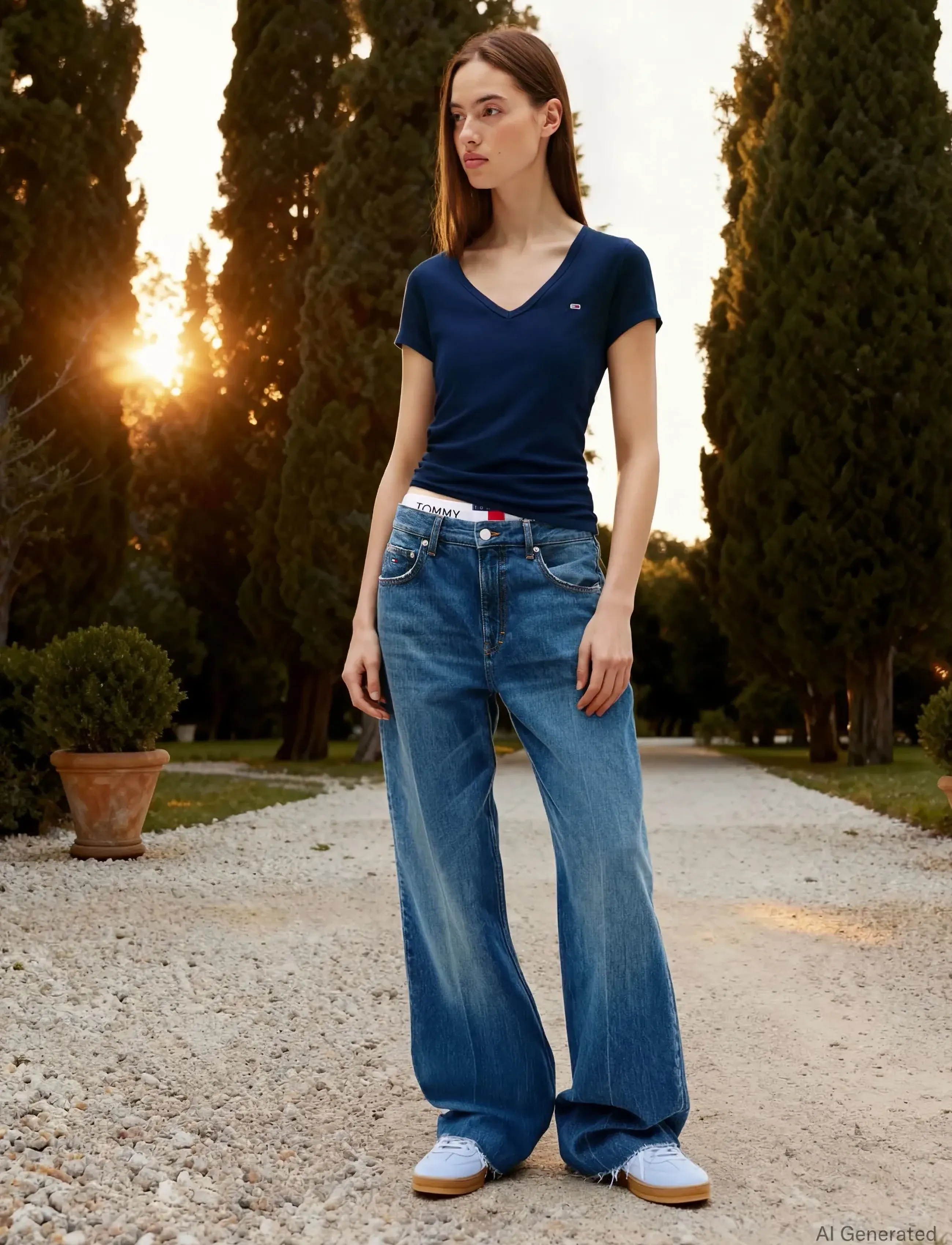 TOMMY JEANS Tjw Slim Essential Rib V Ss t-shirts dam – bild 5