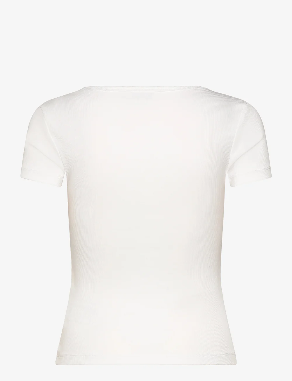 Tommy Jeans - TJW SLIM ESSENTIAL RIB V SS - t-shirts - white - 1