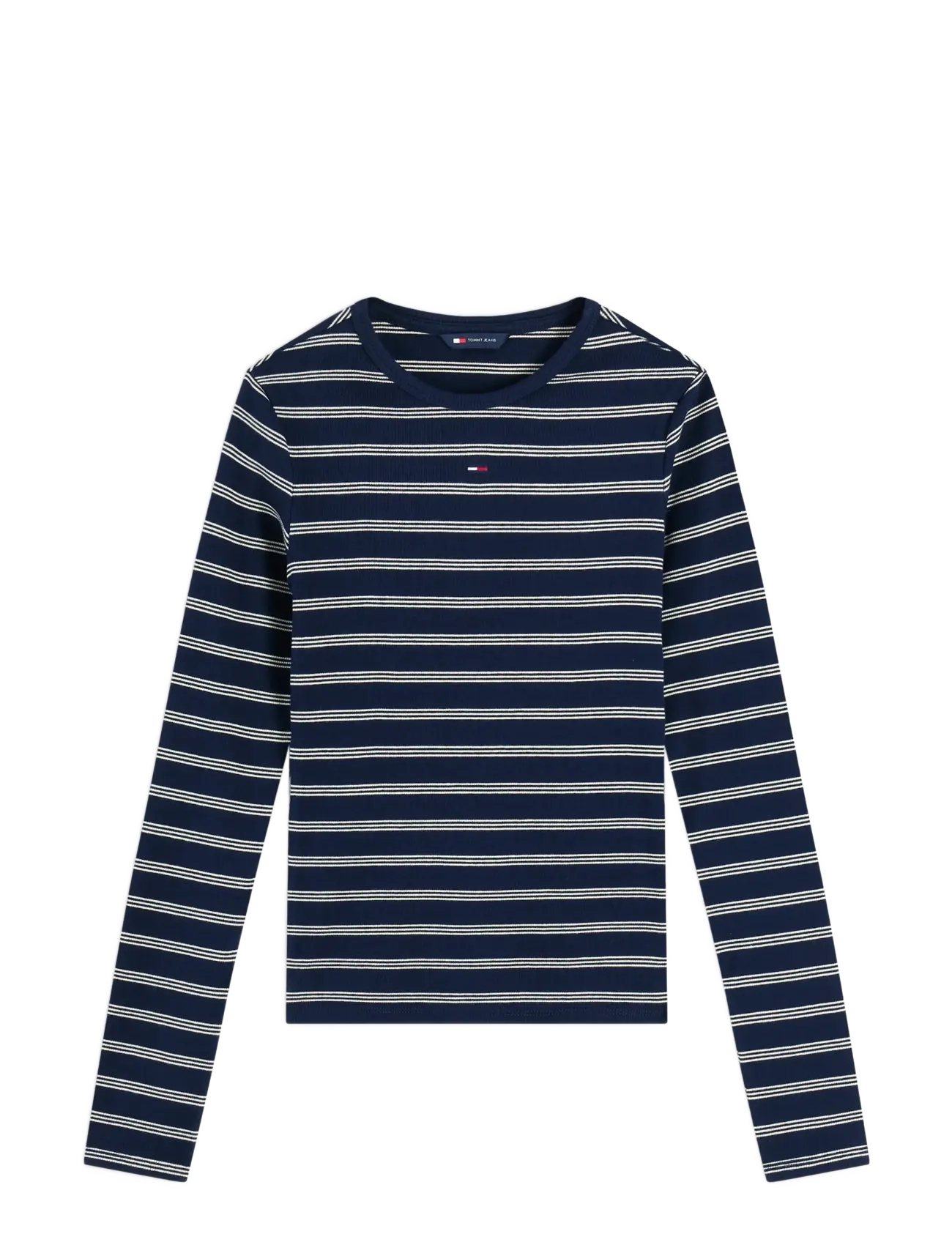 Tommy Jeans - TJW SLIM ESSENTIAL RIB LS - pikkade varrukatega topid - dark blue   day lily stripe - 1