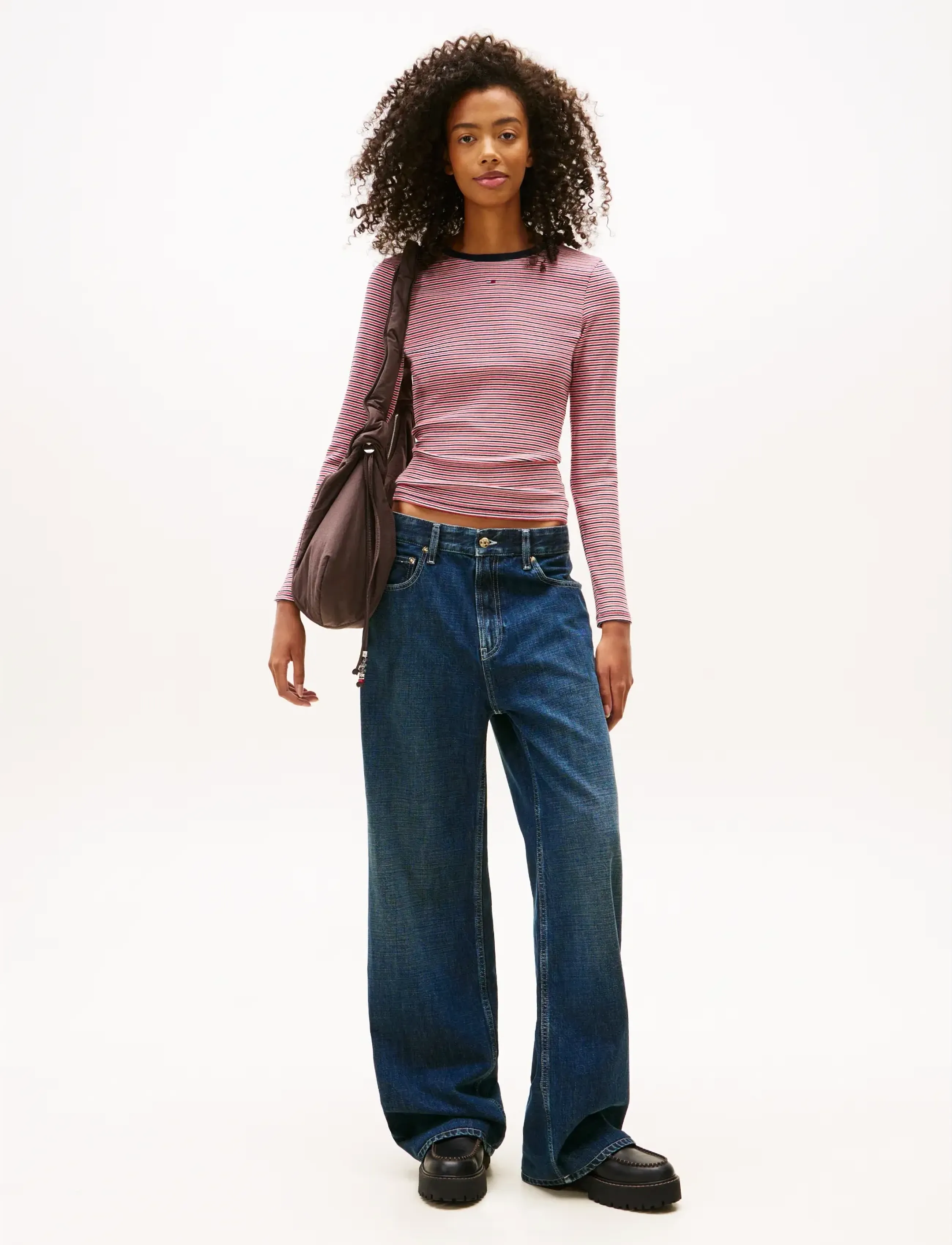 Tommy Jeans - TJW SLIM ESSENTIAL RIB LS - langærmede toppe - red   navy   white mini stripe - 2