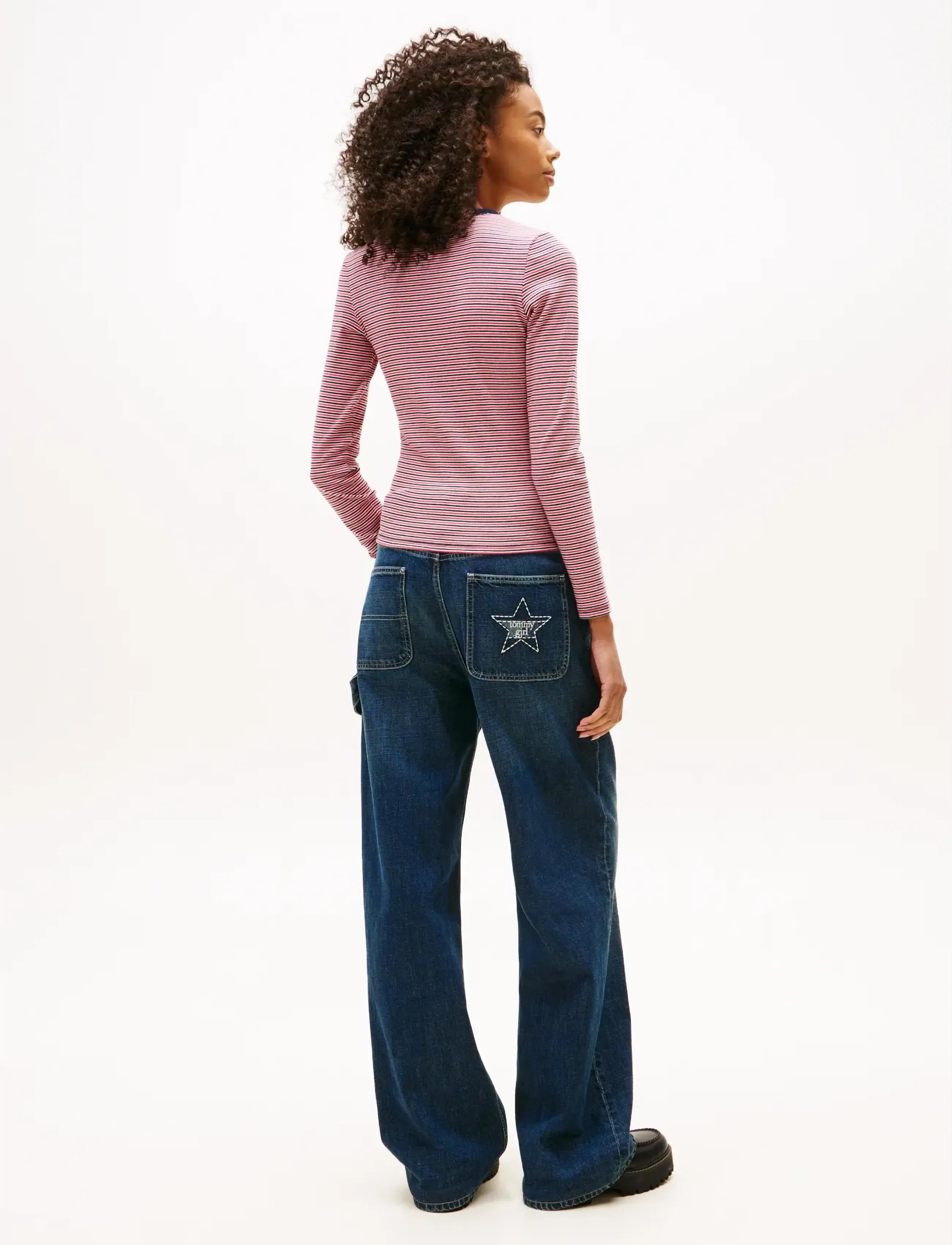 Tommy Jeans - TJW SLIM ESSENTIAL RIB LS - langærmede toppe - red   navy   white mini stripe - 3