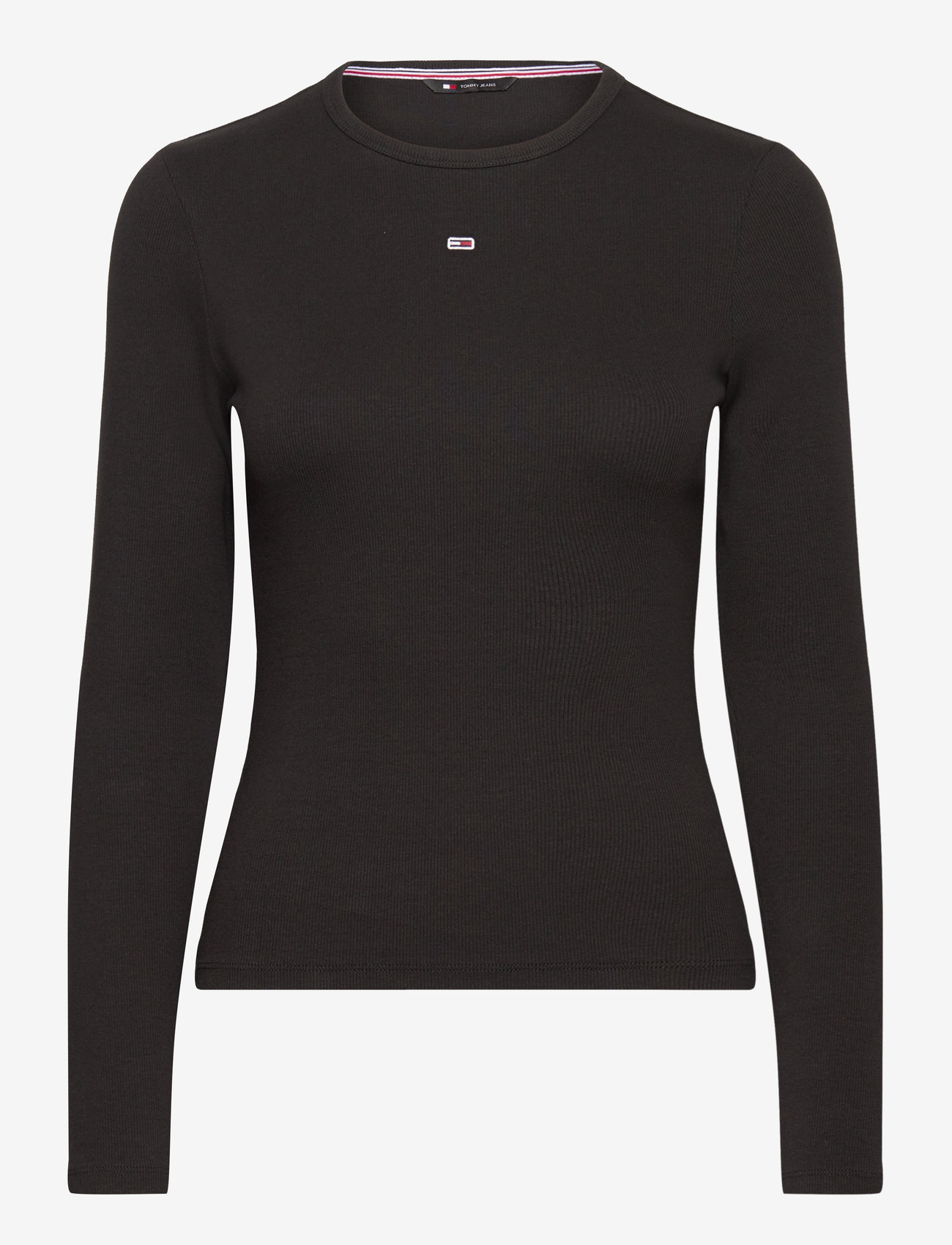 Tommy Jeans - TJW SLIM ESSENTIAL RIB LS - laveste priser - black - 1