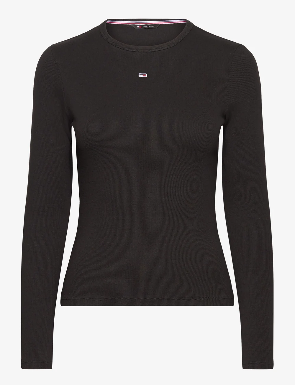 Tommy Jeans - TJW SLIM ESSENTIAL RIB LS - long-sleeved tops - black - 1