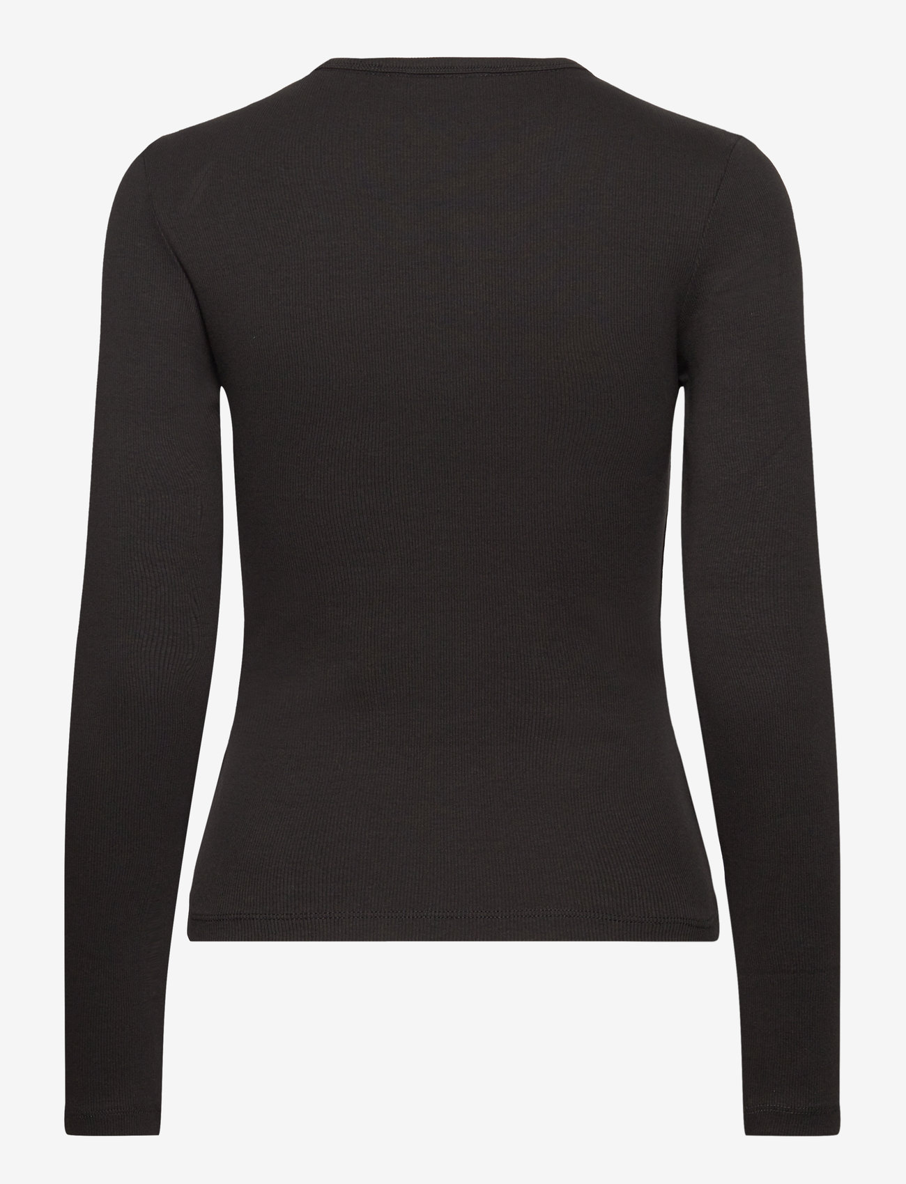 Tommy Jeans - TJW SLIM ESSENTIAL RIB LS - laveste priser - black - 2