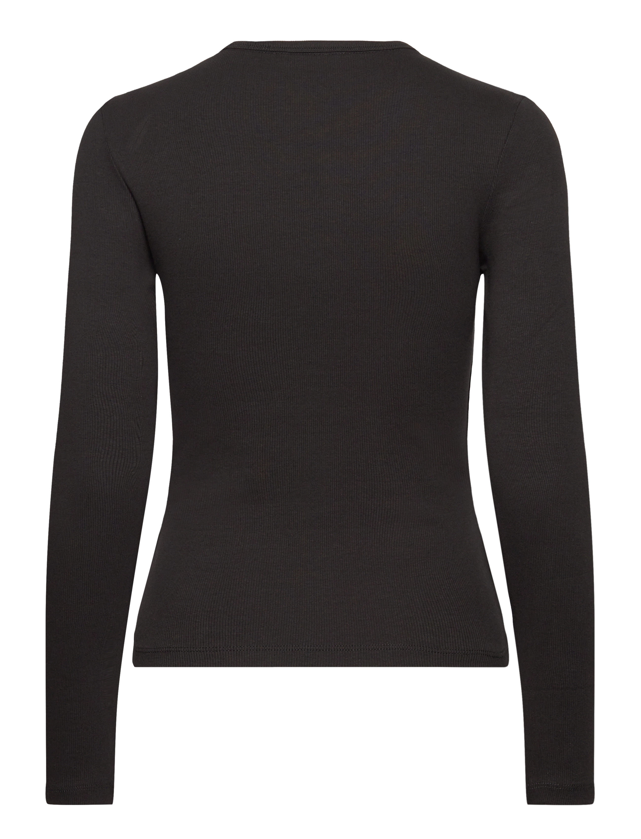 Tommy Jeans - TJW SLIM ESSENTIAL RIB LS - laveste priser - black - 2