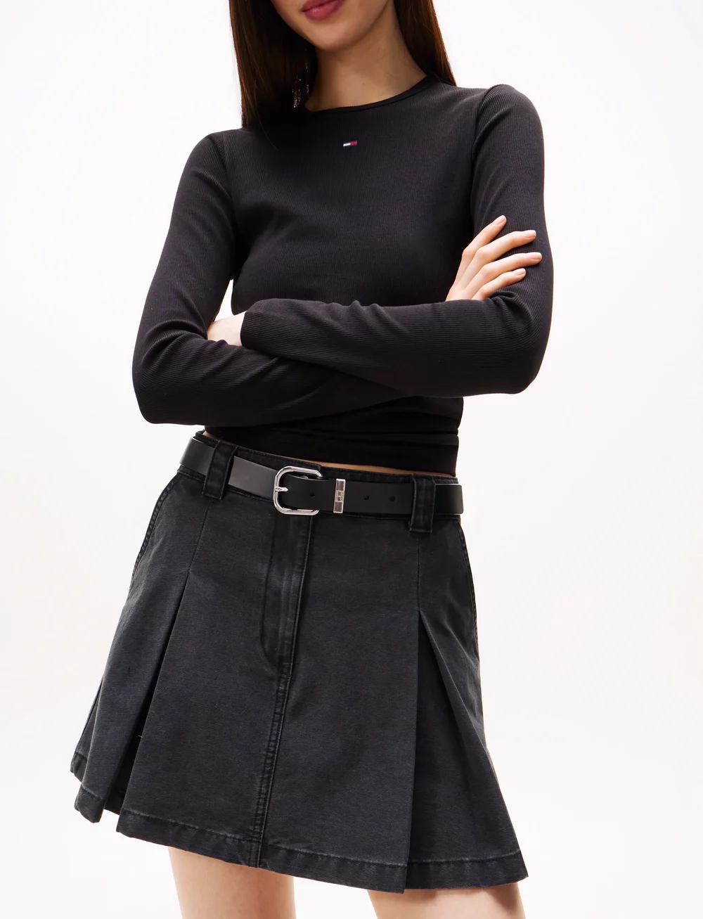 Tommy Jeans - TJW SLIM ESSENTIAL RIB LS - long-sleeved tops - black - 5