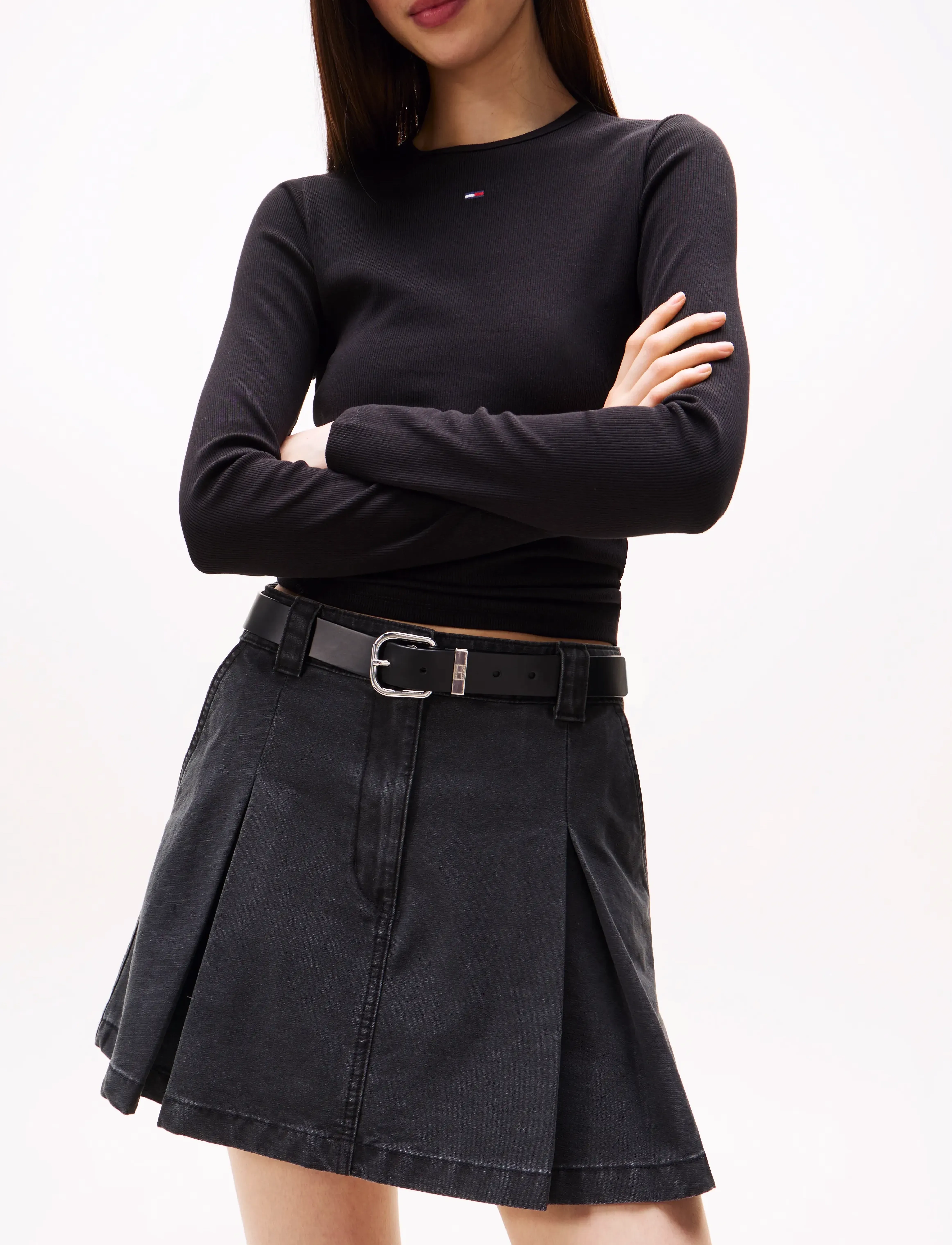 Tommy Jeans - TJW SLIM ESSENTIAL RIB LS - laveste priser - black - 5