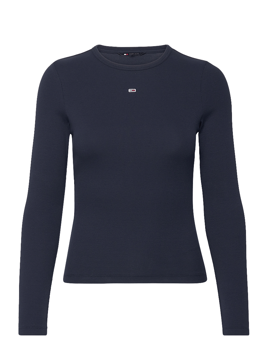 Tommy Jeans - TJW SLIM ESSENTIAL RIB LS - langermede topper - dark blue - 1