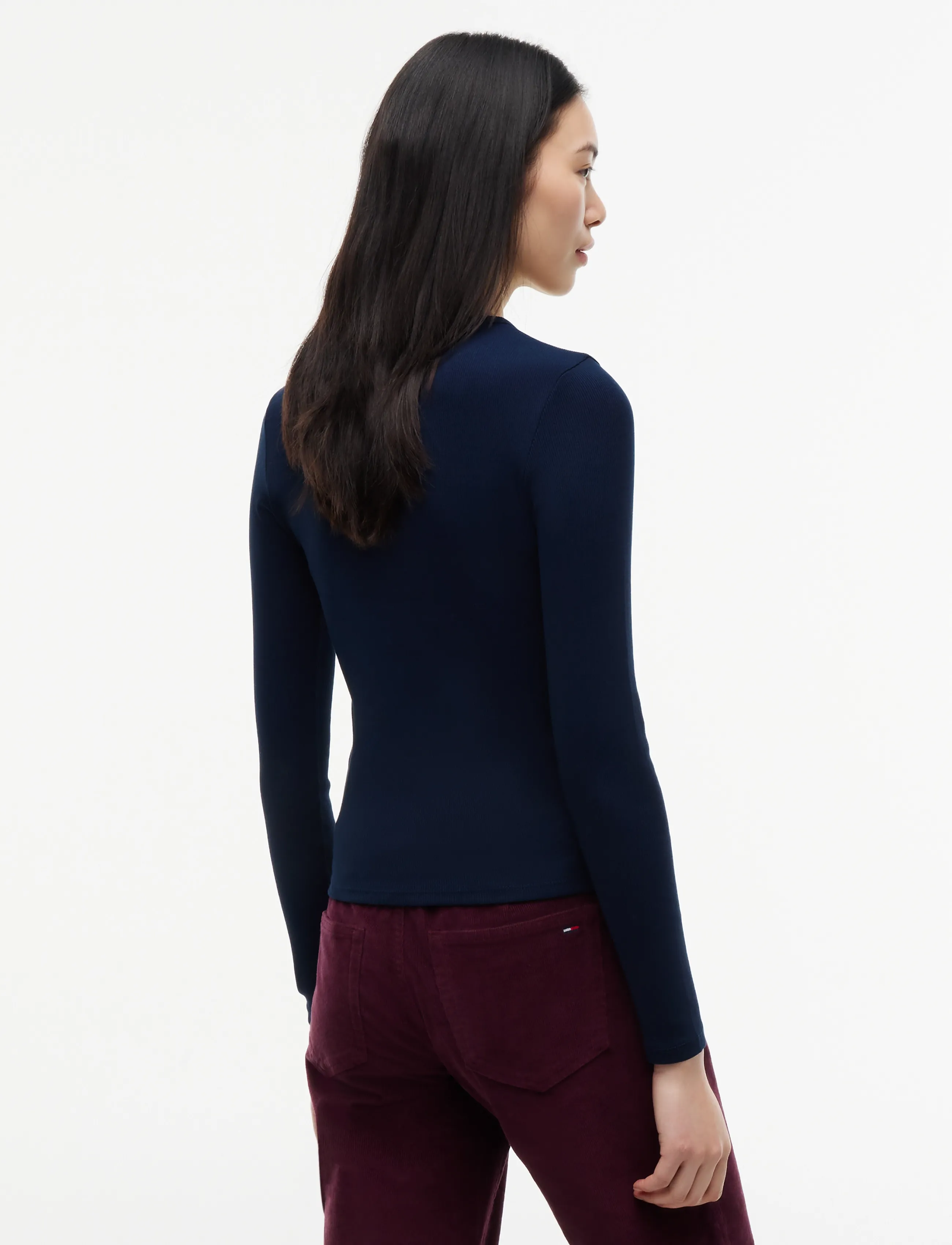 Tommy Jeans - TJW SLIM ESSENTIAL RIB LS - pikkade varrukatega topid - dark blue - 3