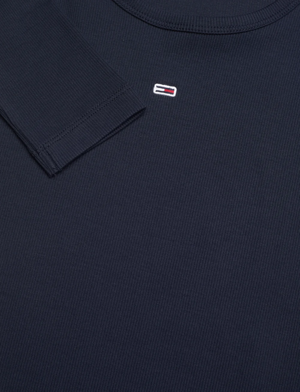 Tommy Jeans - TJW SLIM ESSENTIAL RIB LS - långärmade toppar - dark night navy - 2