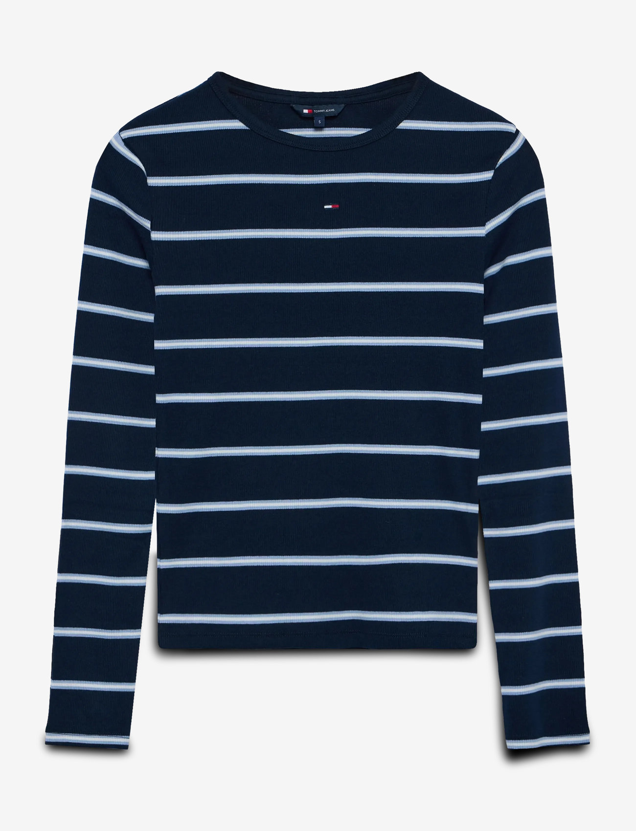Tommy Jeans - TJW SLIM ESSENTIAL RIB LS - langärmlige tops - dark night navy / stripe - 1