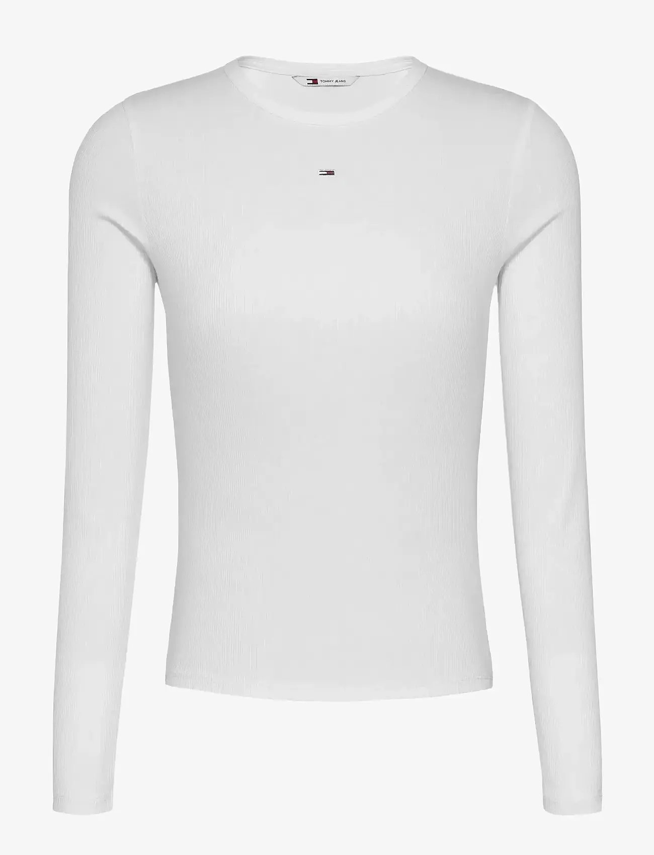 Tommy Jeans - TJW SLIM ESSENTIAL RIB LS - långärmade toppar - ecru - 1