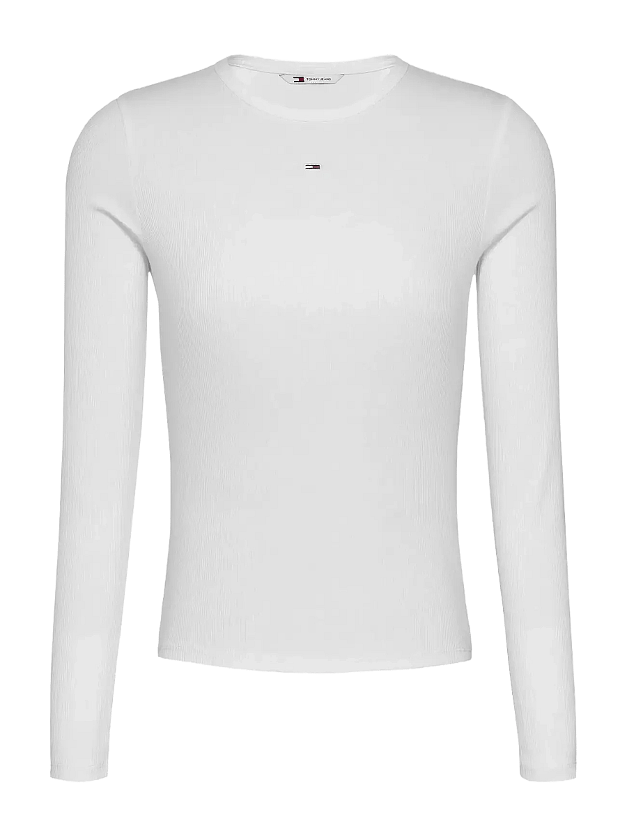 Tommy Jeans - TJW SLIM ESSENTIAL RIB LS - long-sleeved tops - ecru - 1