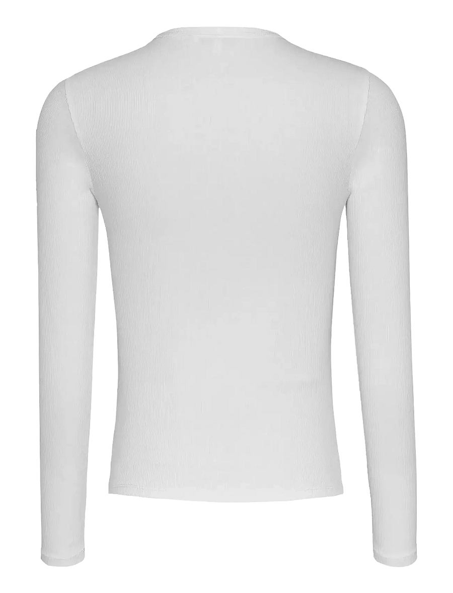 Tommy Jeans - TJW SLIM ESSENTIAL RIB LS - long-sleeved tops - ecru - 2