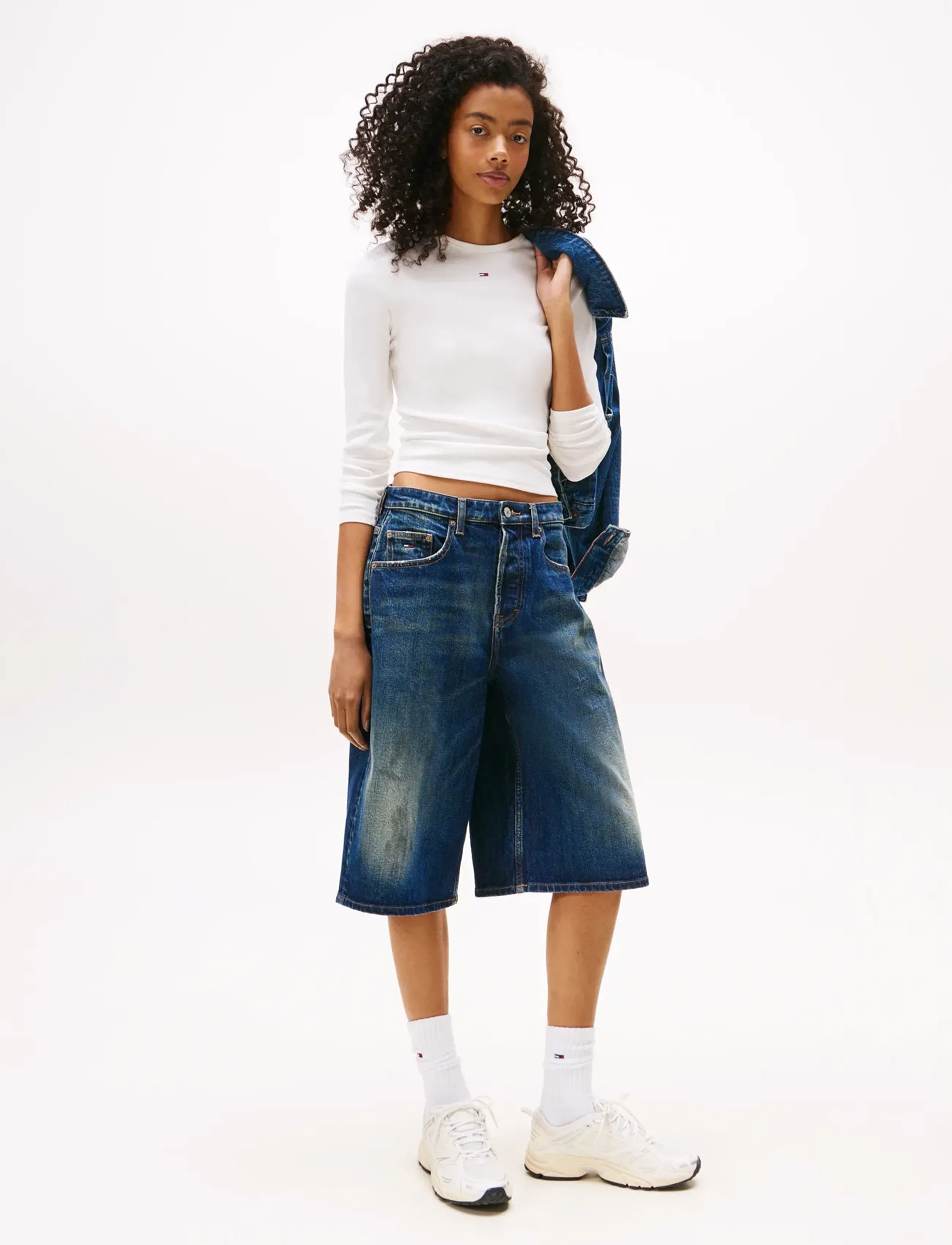 Tommy Jeans - TJW SLIM ESSENTIAL RIB LS - langärmlige tops - ecru - 3