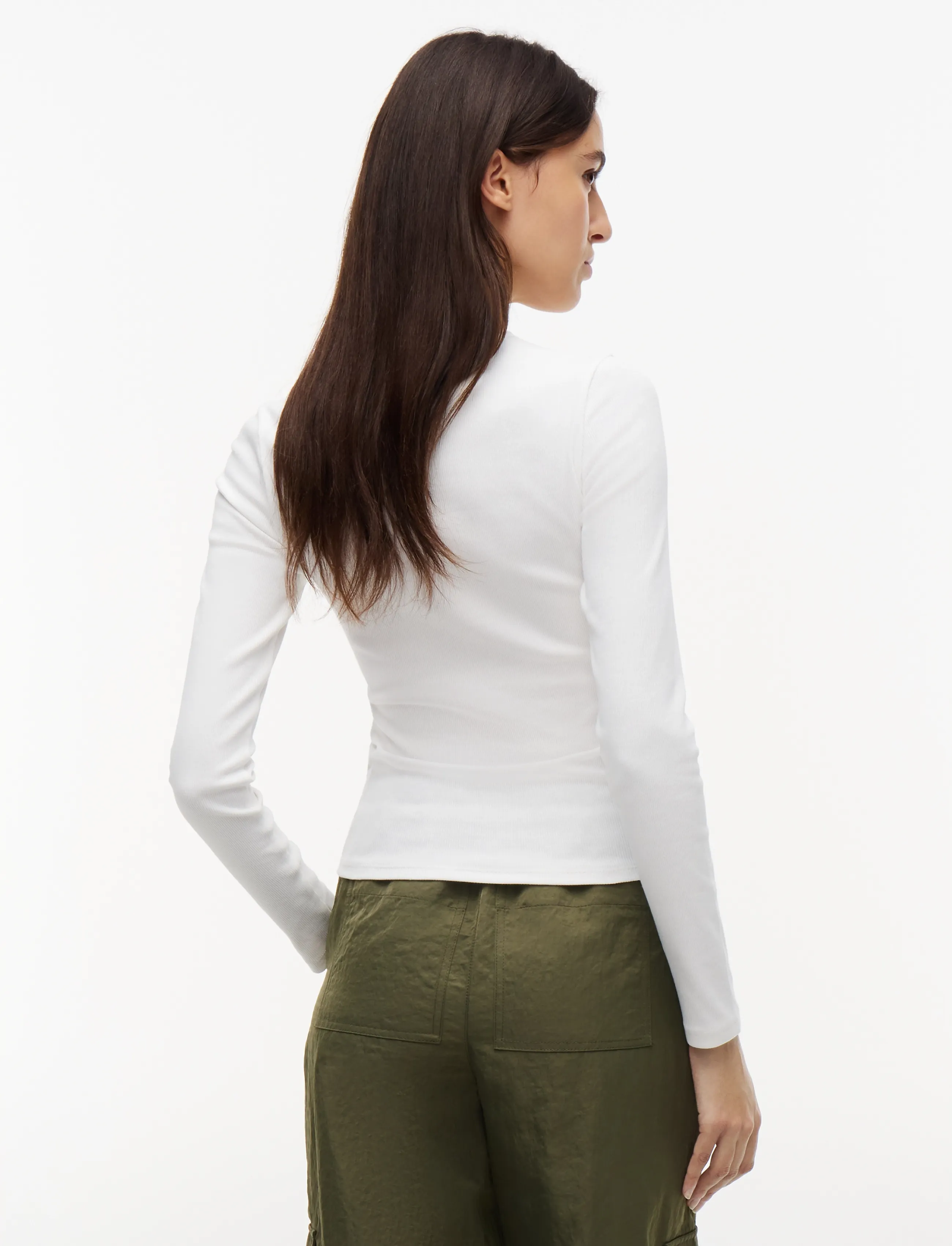 Tommy Jeans - TJW SLIM ESSENTIAL RIB LS - langærmede toppe - ecru - 3