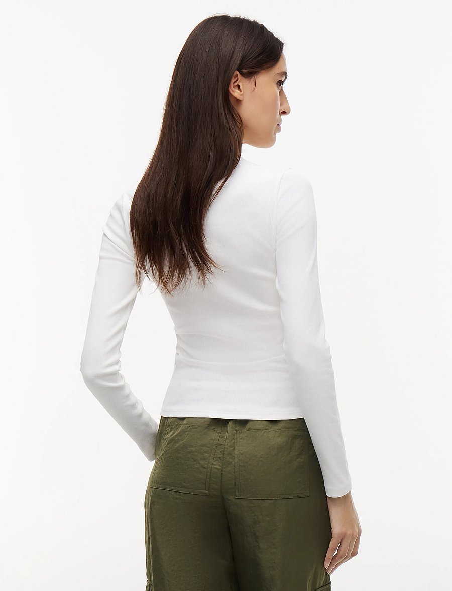 Tommy Jeans - TJW SLIM ESSENTIAL RIB LS - long-sleeved tops - ecru - 3