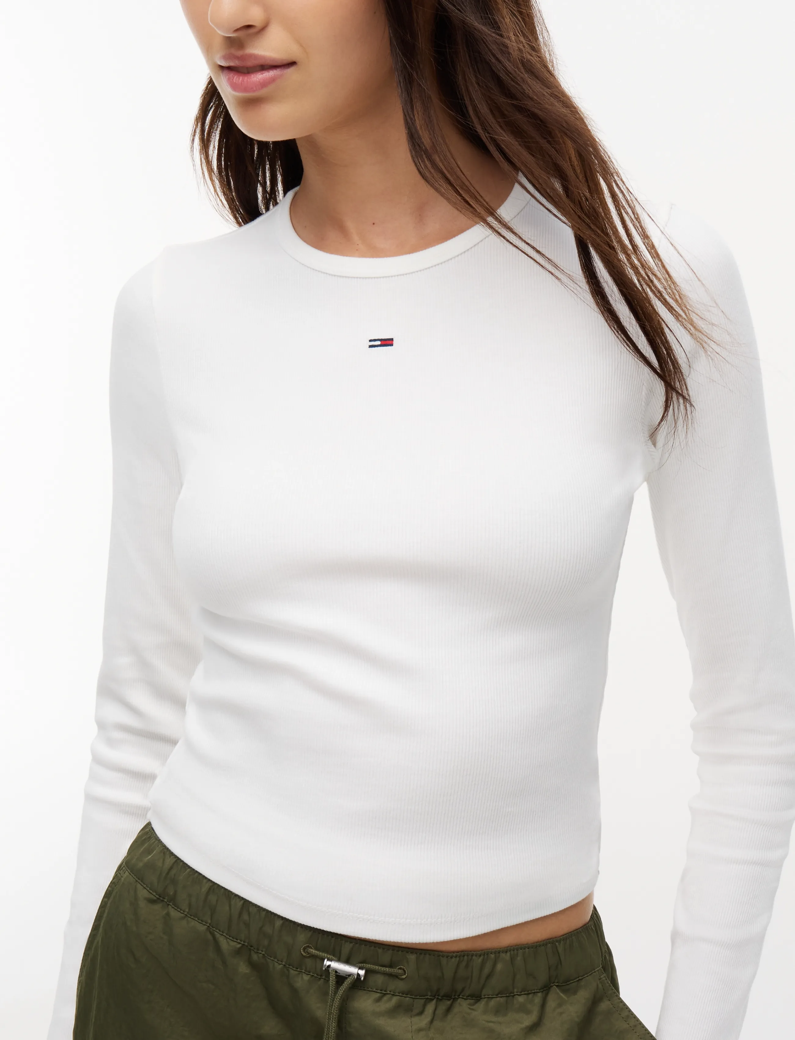 Tommy Jeans - TJW SLIM ESSENTIAL RIB LS - langærmede toppe - ecru - 4