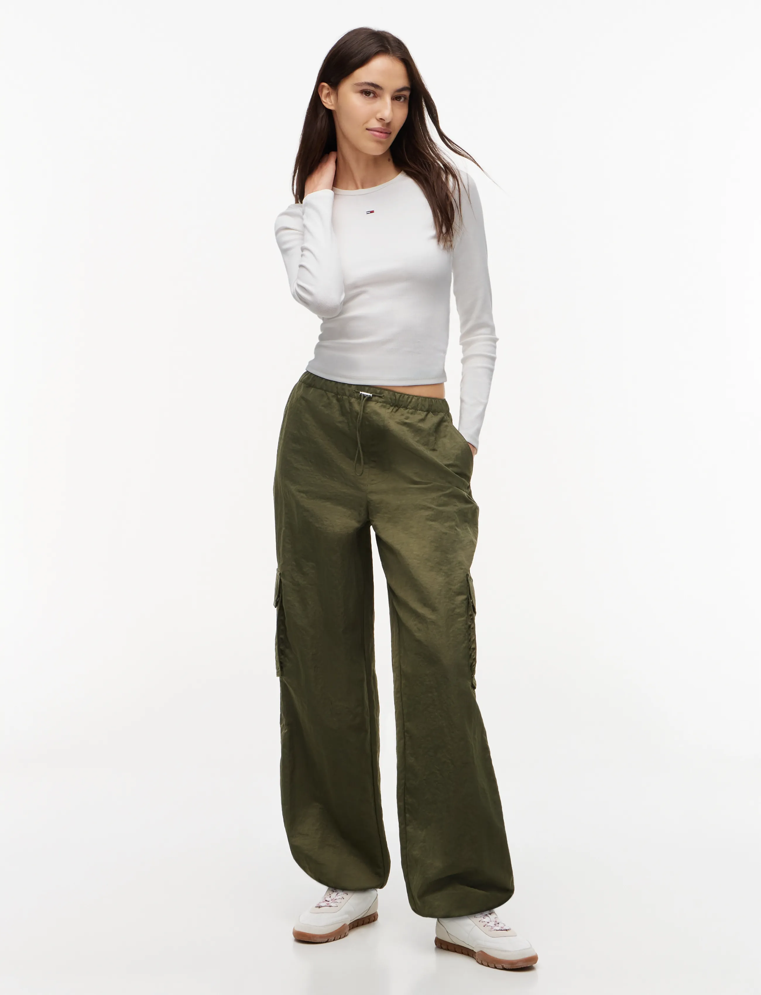 Tommy Jeans - TJW SLIM ESSENTIAL RIB LS - langærmede toppe - ecru - 5