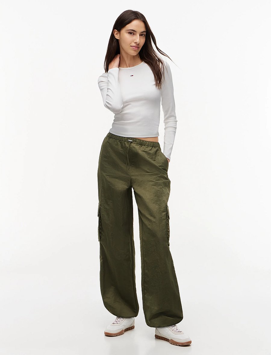 Tommy Jeans - TJW SLIM ESSENTIAL RIB LS - long-sleeved tops - ecru - 5