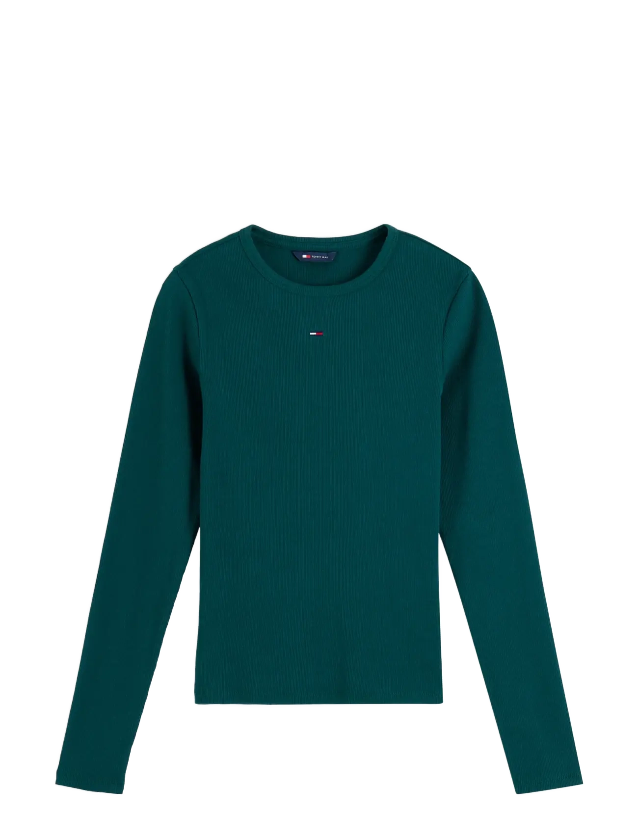 Tommy Jeans - TJW SLIM ESSENTIAL RIB LS - pikkade varrukatega topid - elegant green - 1