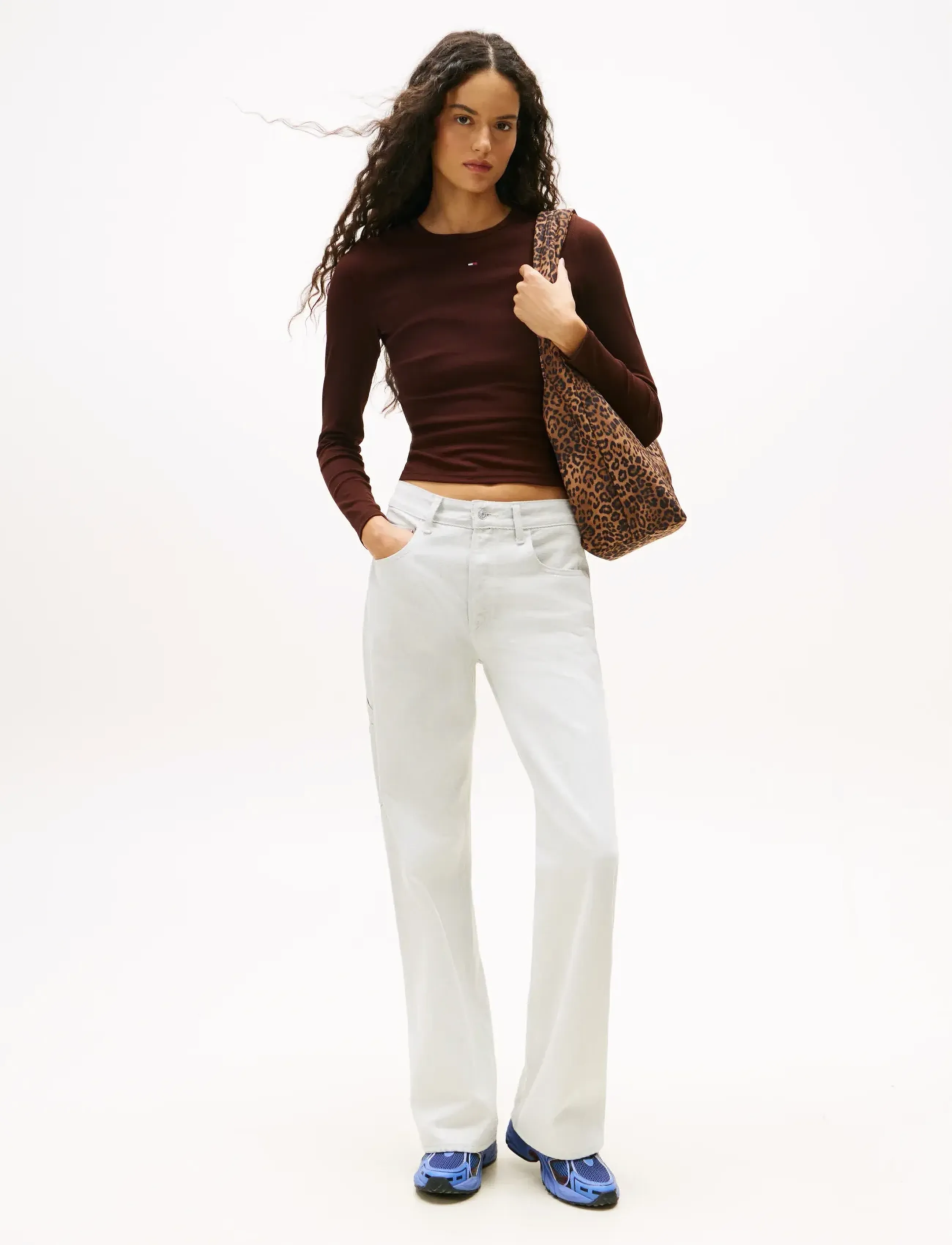 Tommy Jeans - TJW SLIM ESSENTIAL RIB LS - langärmlige tops - rich brown - 2