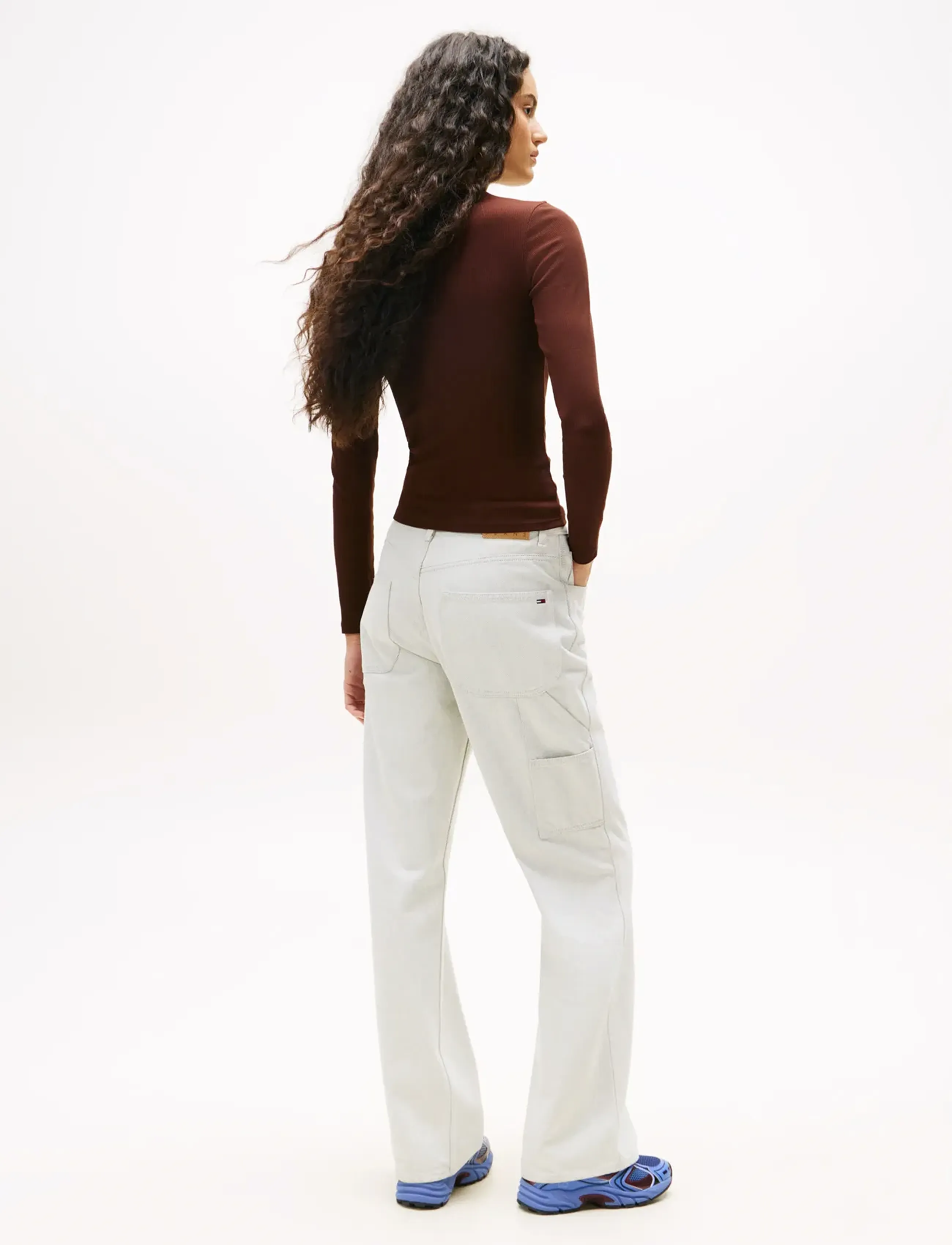 Tommy Jeans - TJW SLIM ESSENTIAL RIB LS - langärmlige tops - rich brown - 3