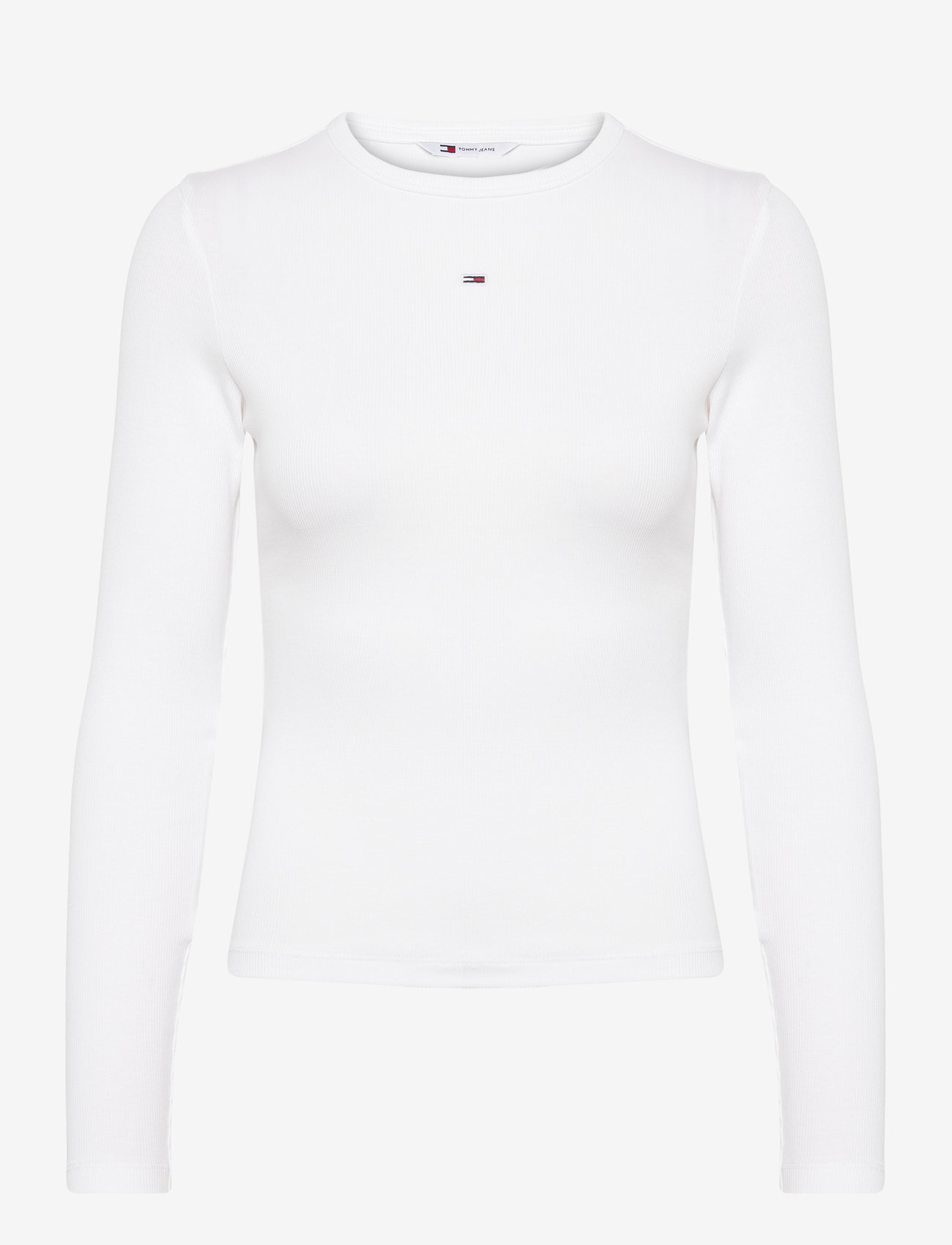 Tommy Jeans - TJW SLIM ESSENTIAL RIB LS - langärmlige tops - white - 0
